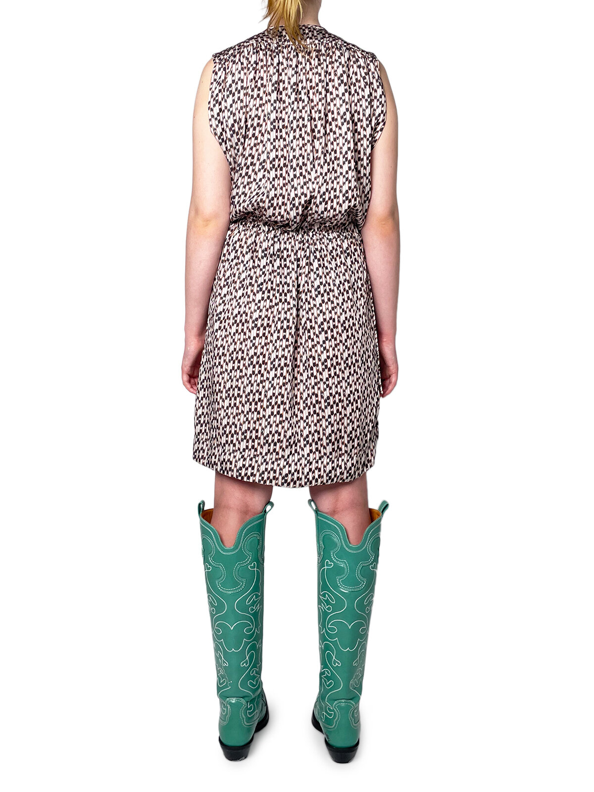 Sleeveless Dress with Waist Tie