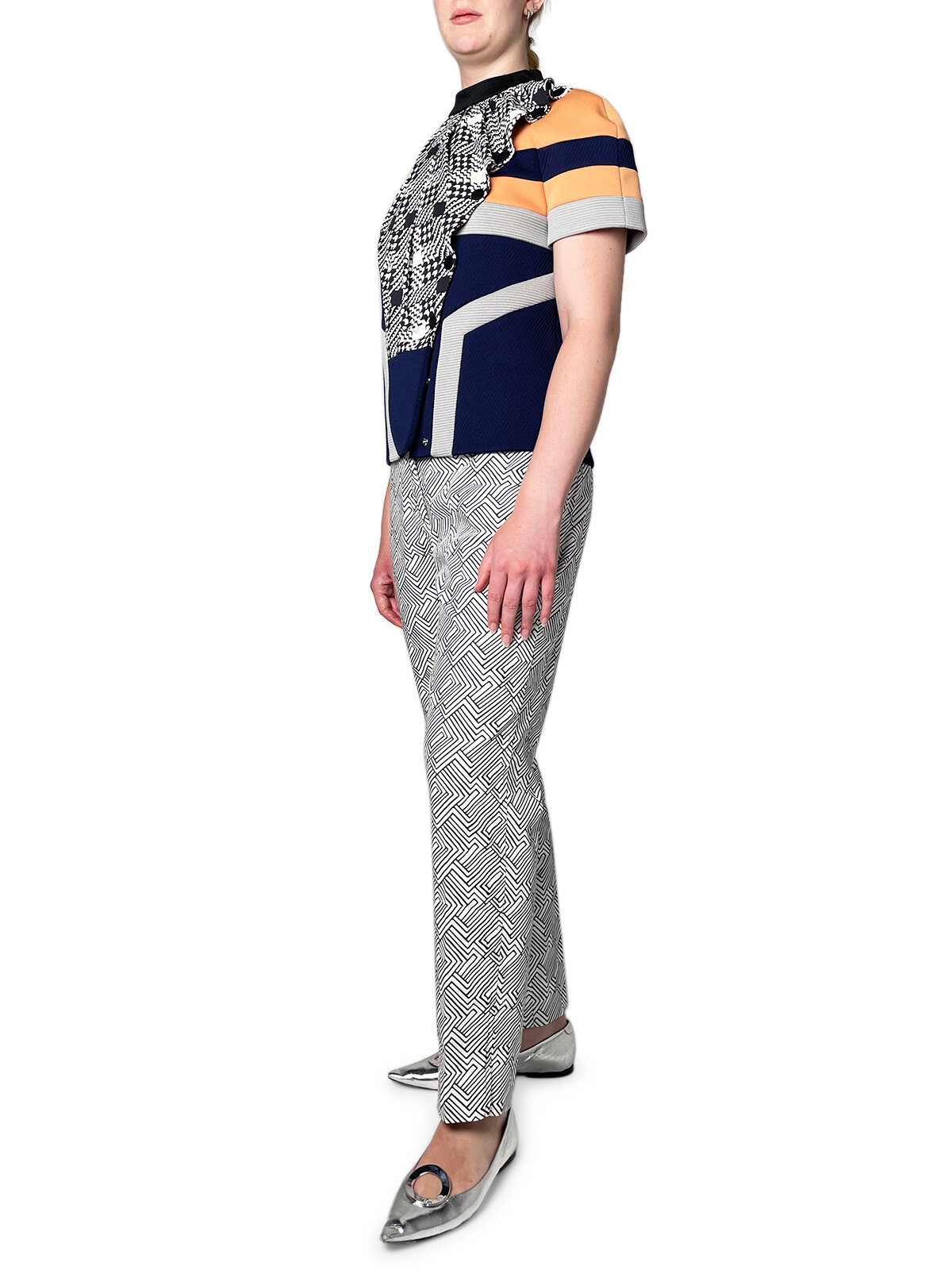 White Pants with Geometric Shapes