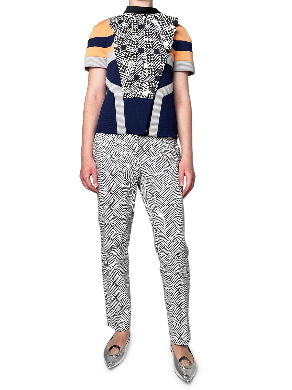 White Pants with Geometric Shapes