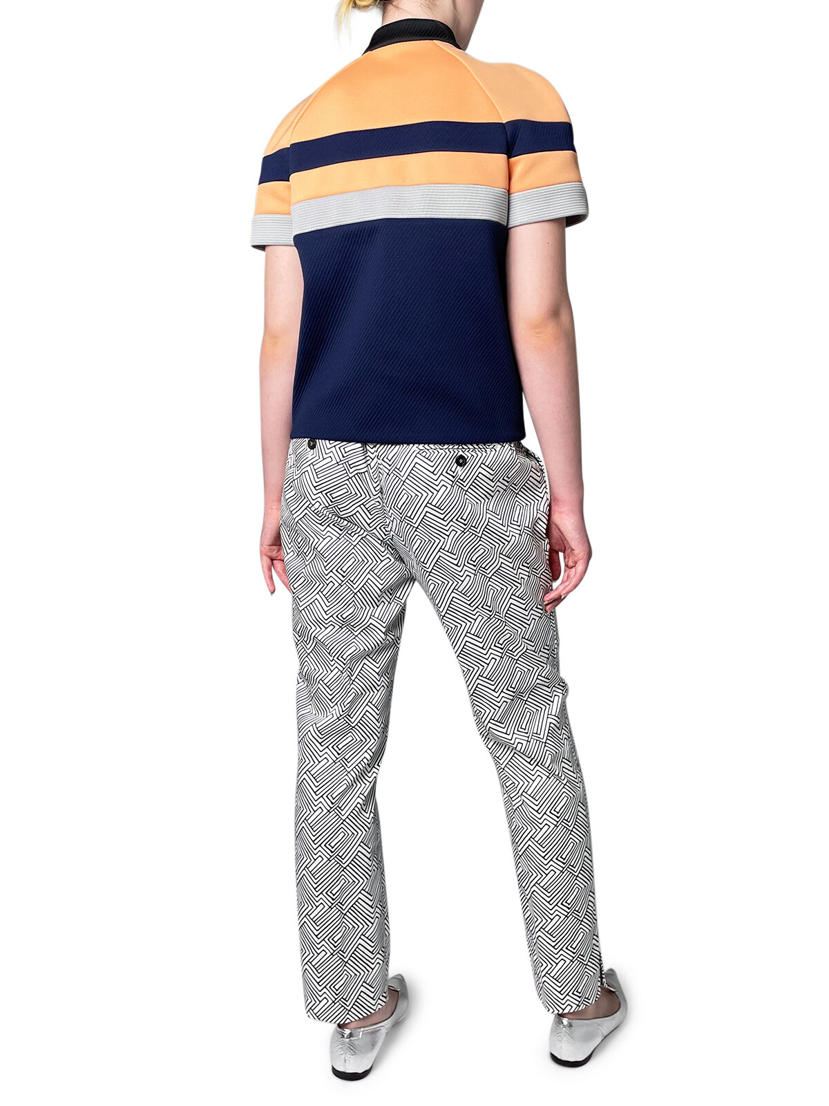 White Pants with Geometric Shapes