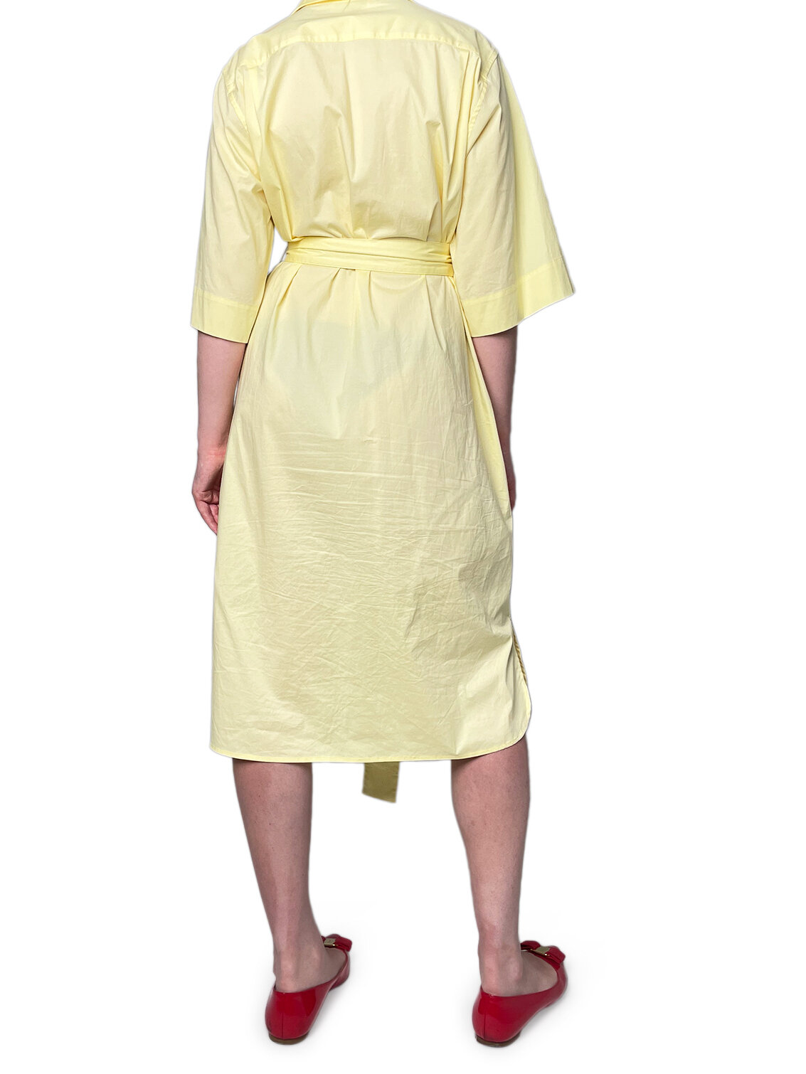 Cotton Tunic Dress Yellow with tie