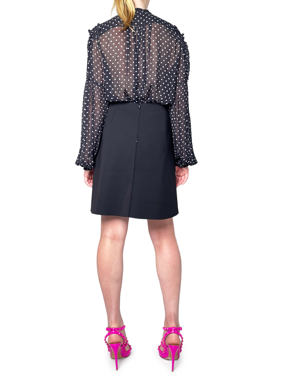 Black A-Line Neoprene Mini Skirt