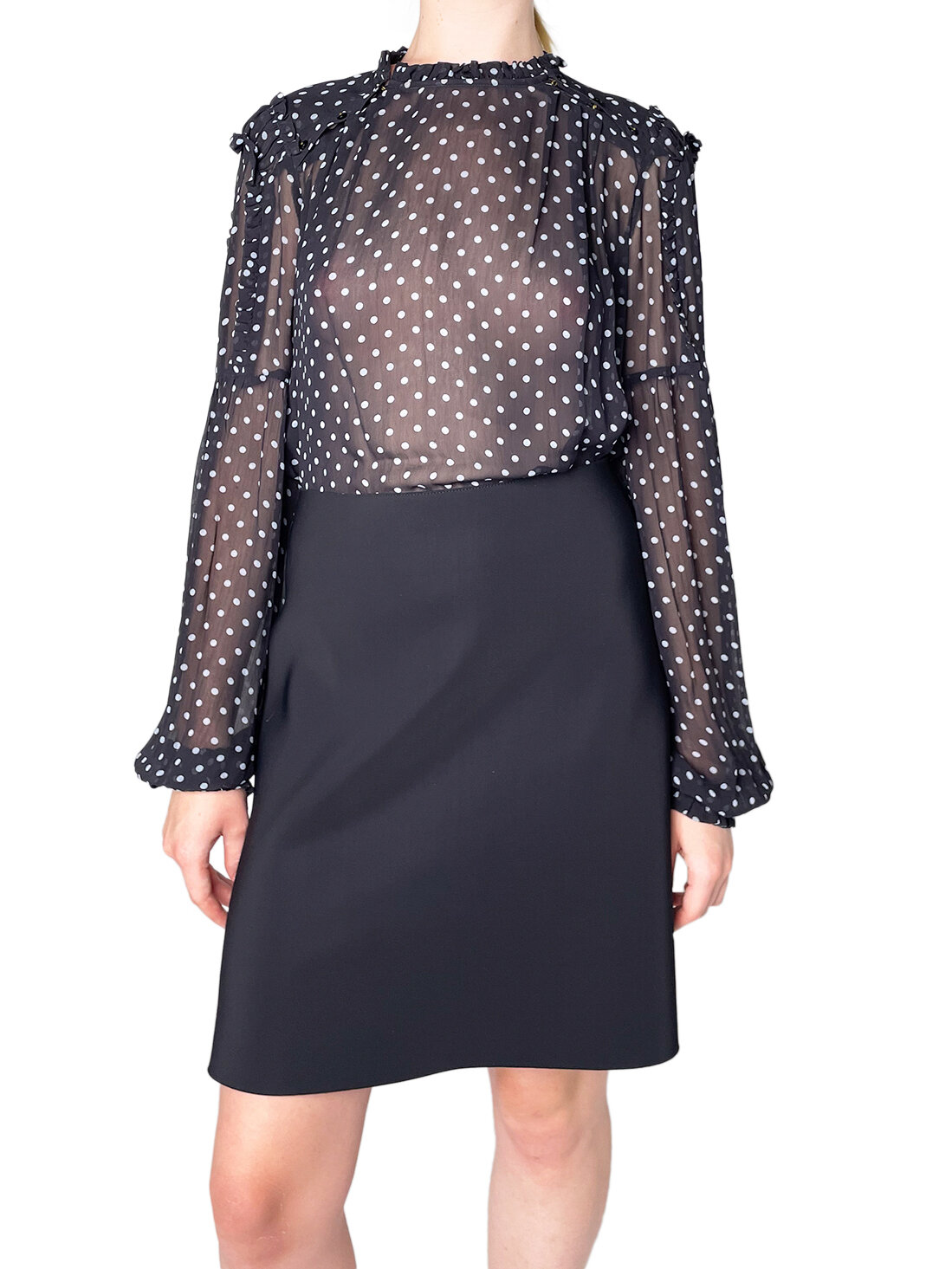Black A-Line Neoprene Mini Skirt