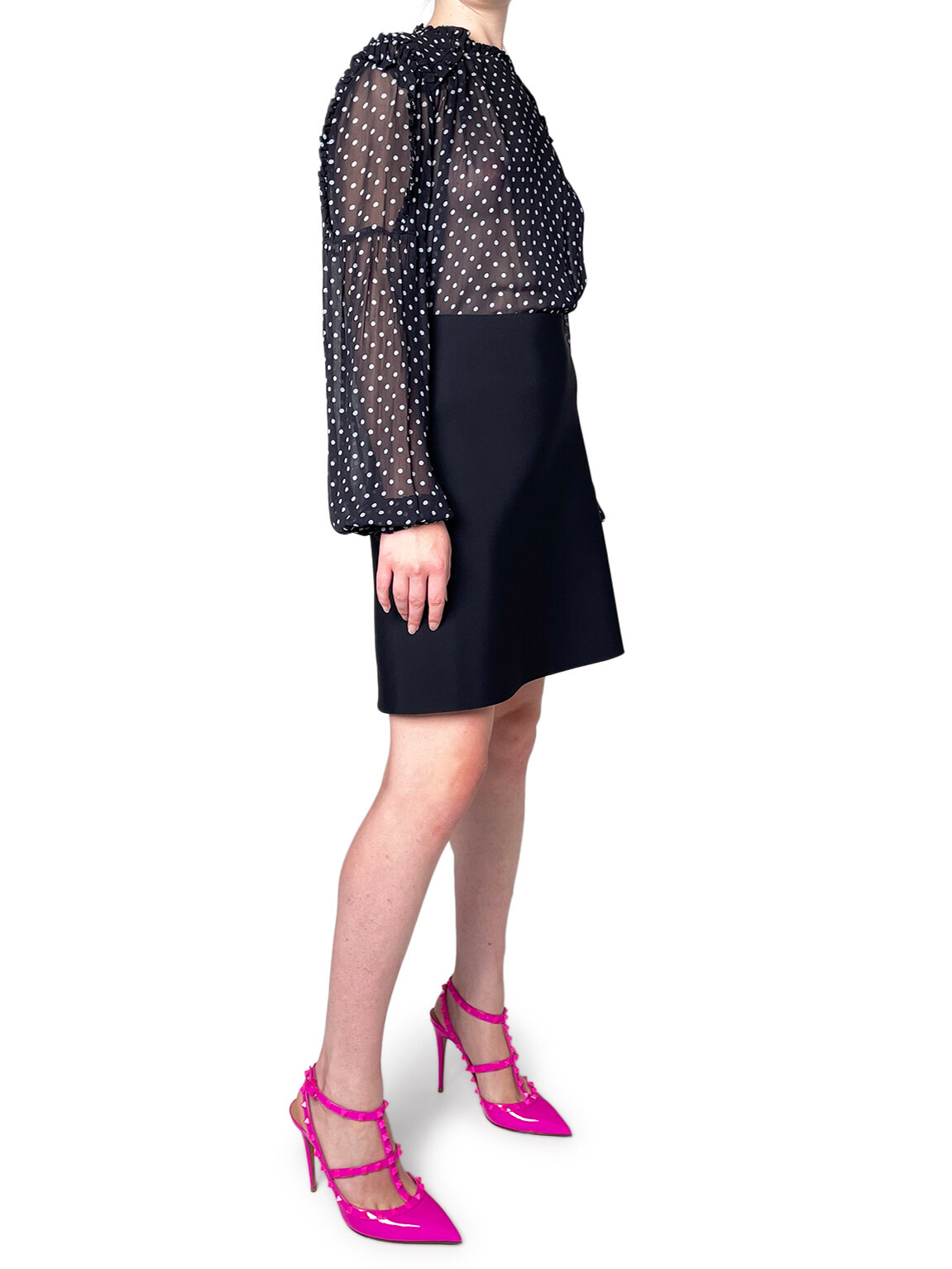 Black A-Line Neoprene Mini Skirt