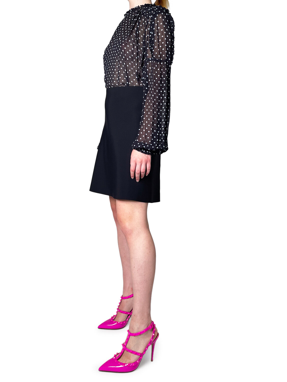 Black A-Line Neoprene Mini Skirt