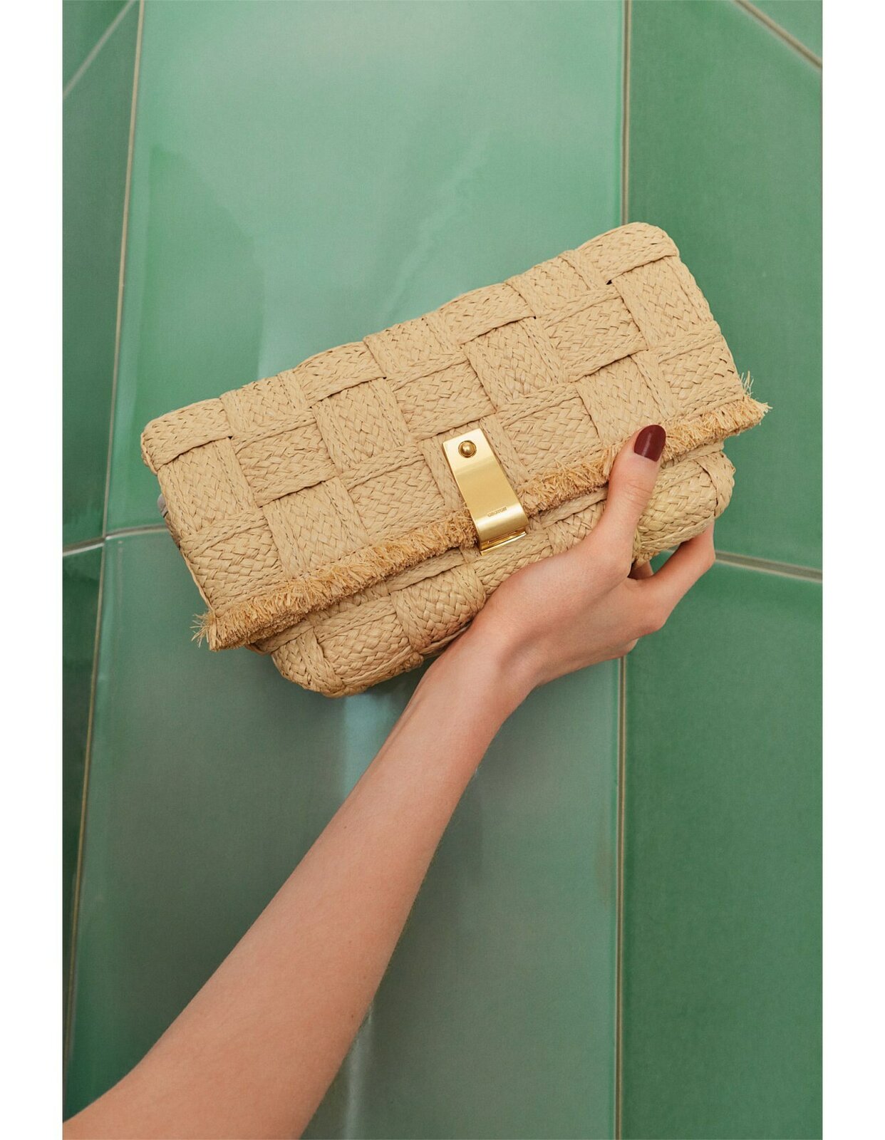 BAG ETTA MEDIUM CLUTCH TEXTURE NATURAL