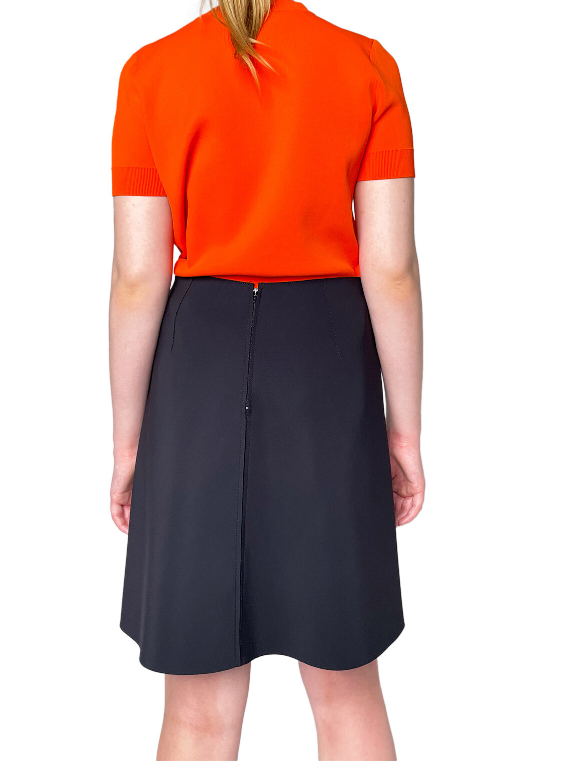 Orange Stretch Tee with Shoulder Zips