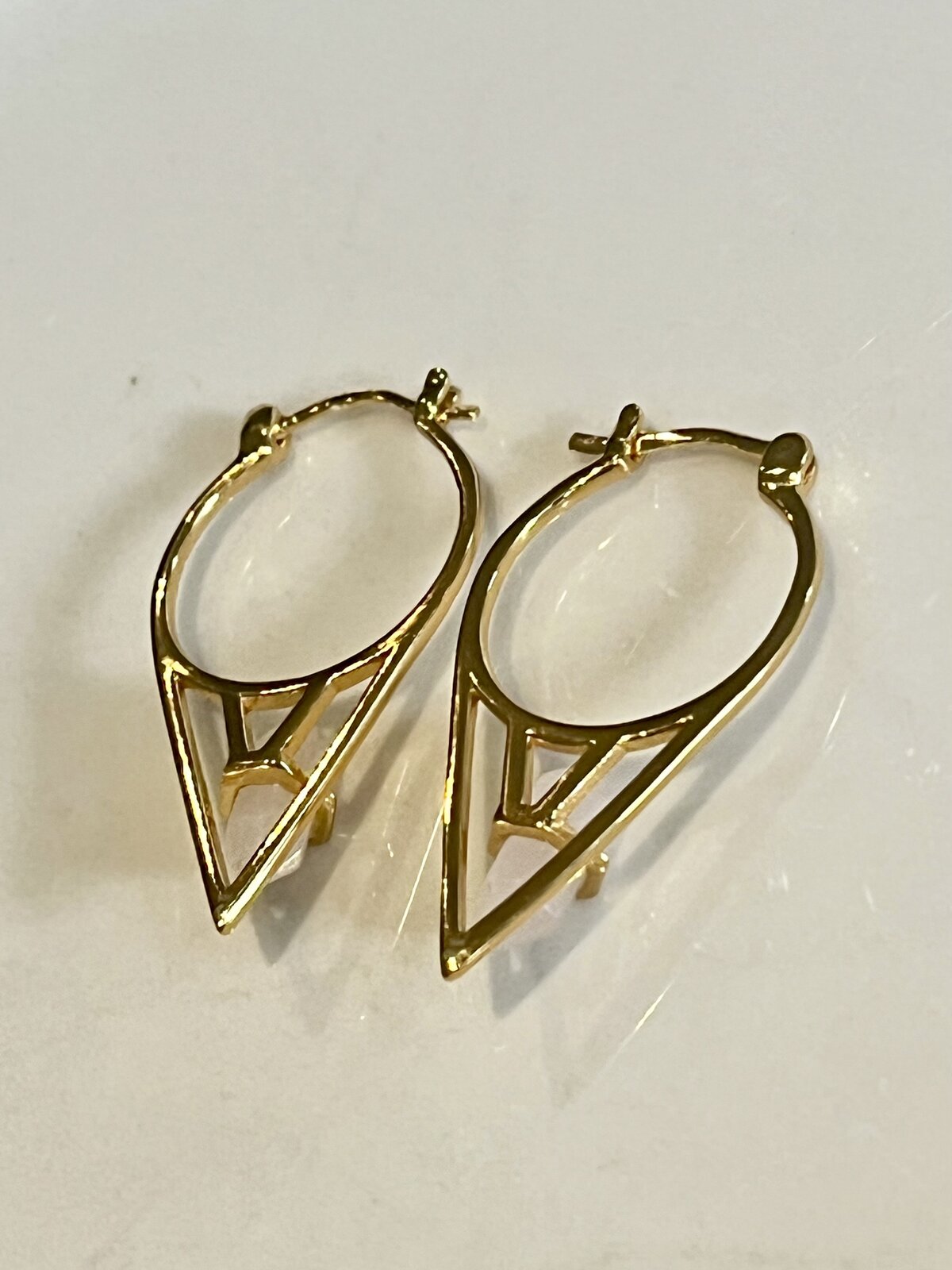 PARISIAN DUSK EARRINGS 14K GOLD VERMEIL WITH ROSE QUARTZ 