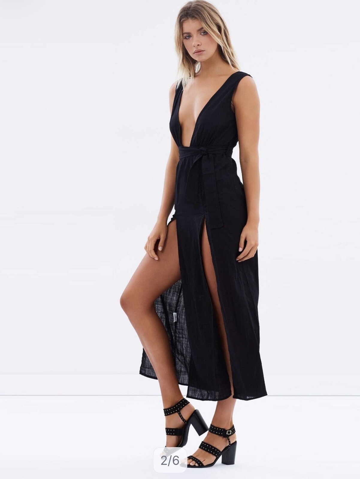 – Esperanza Plunging Dress | Black | Size S | NWOT
