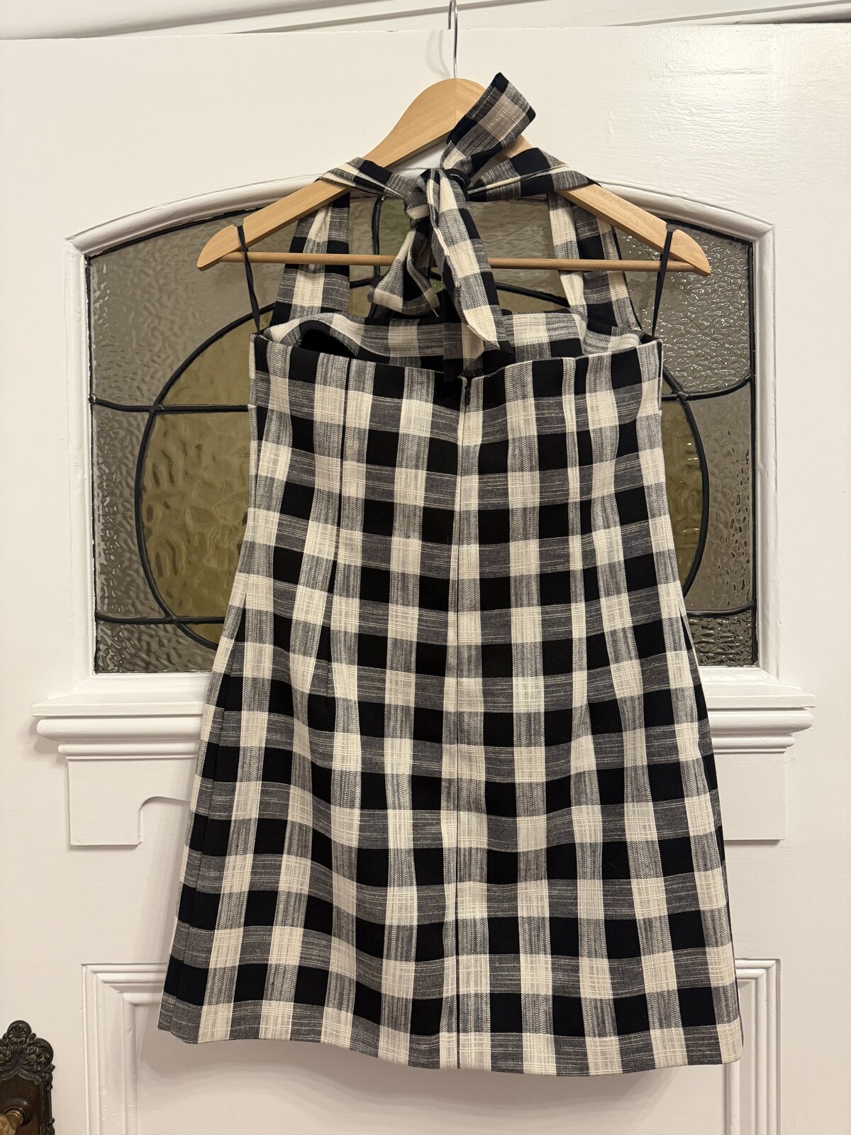  Tartan Gingham Check Cotton Halter Mini Dress RRP$200 10AU