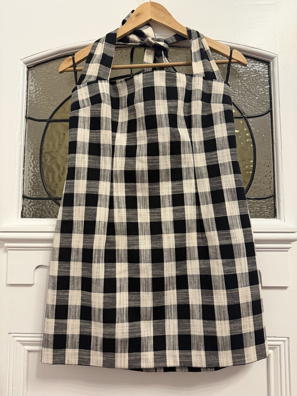  Tartan Gingham Check Cotton Halter Mini Dress RRP$200 10AU
