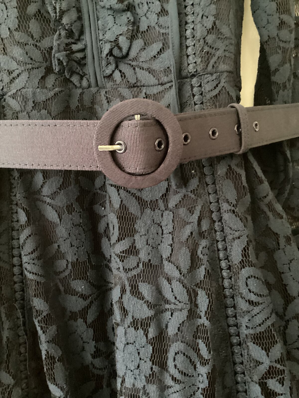 Size 10 Navy Blue Lace Dress with belt