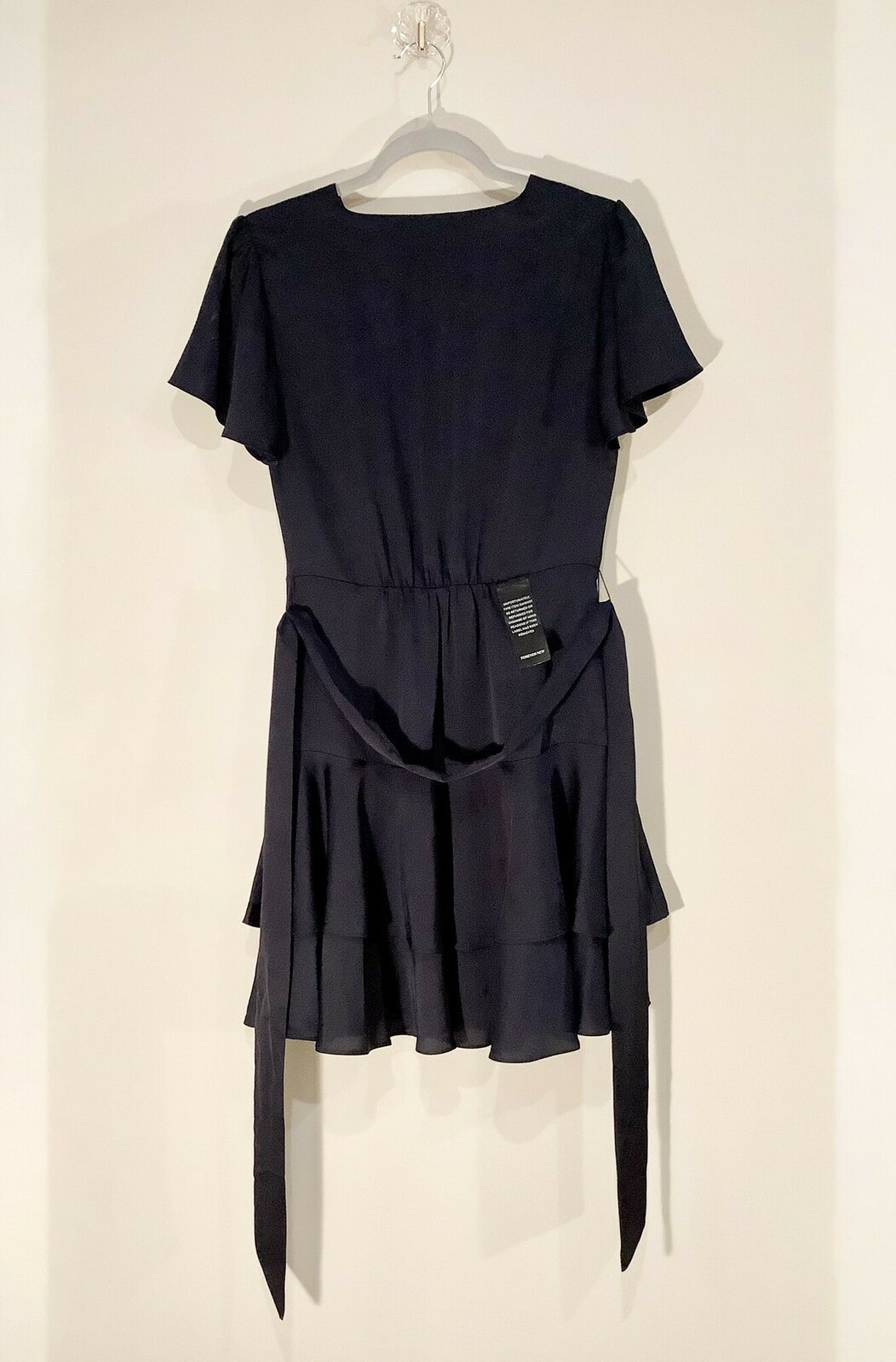 Emerson Flutter Sleeve Satin Mini Dress (Navy) – Size 8 – NWT