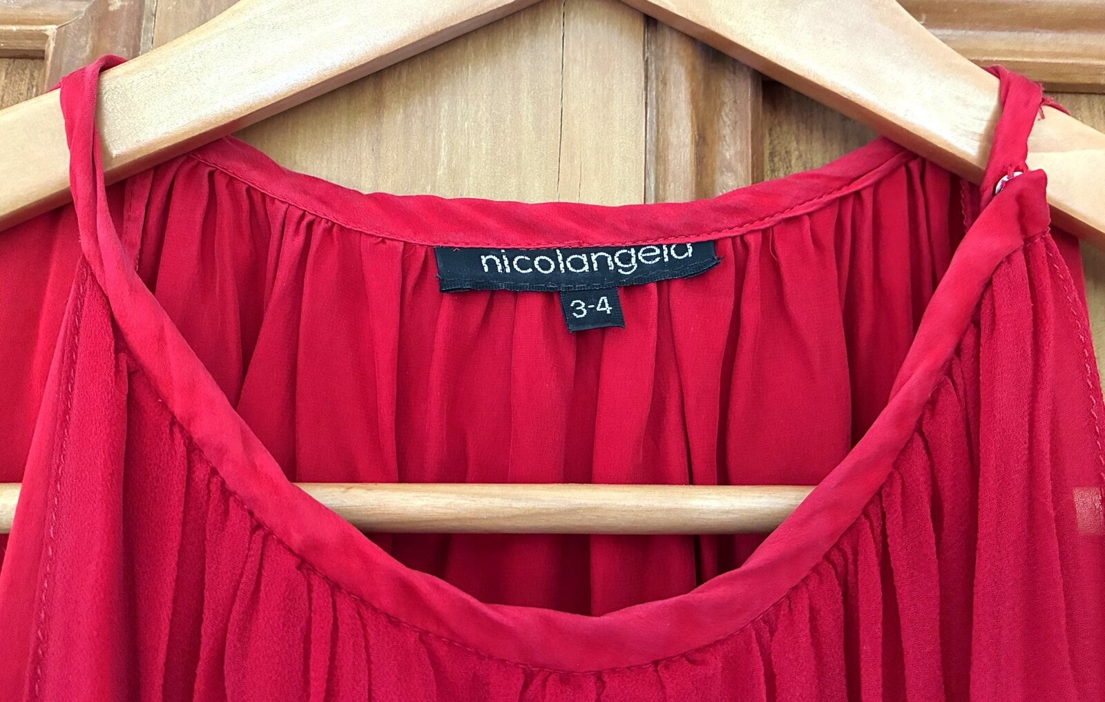 Red silk convertible cocktail midi dress