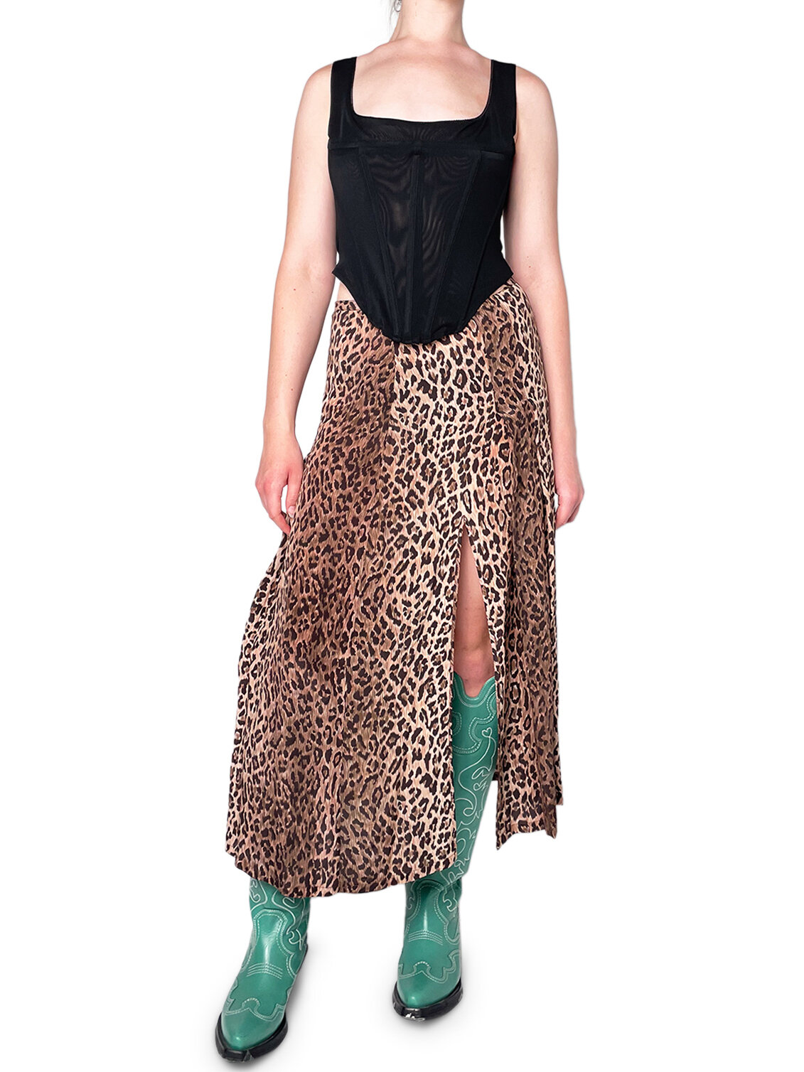 Gold And Black animal Print Skirt