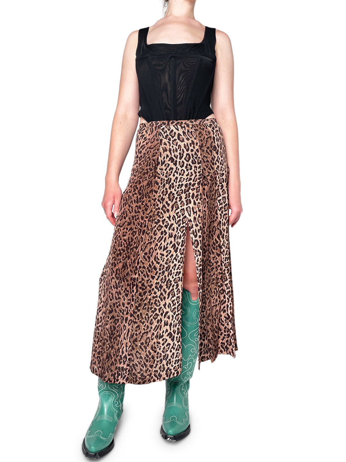 Gold And Black animal Print Skirt