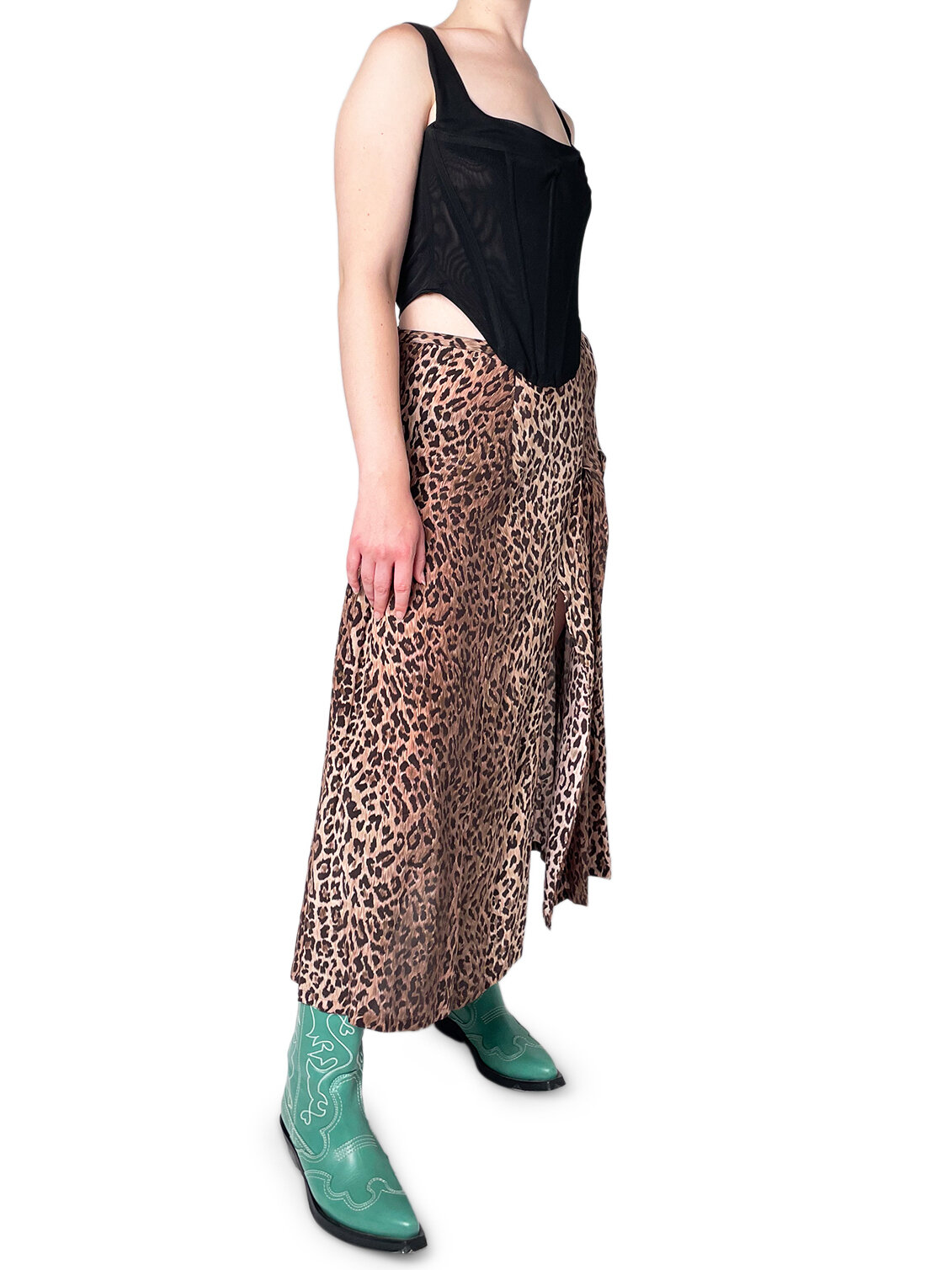Gold And Black animal Print Skirt