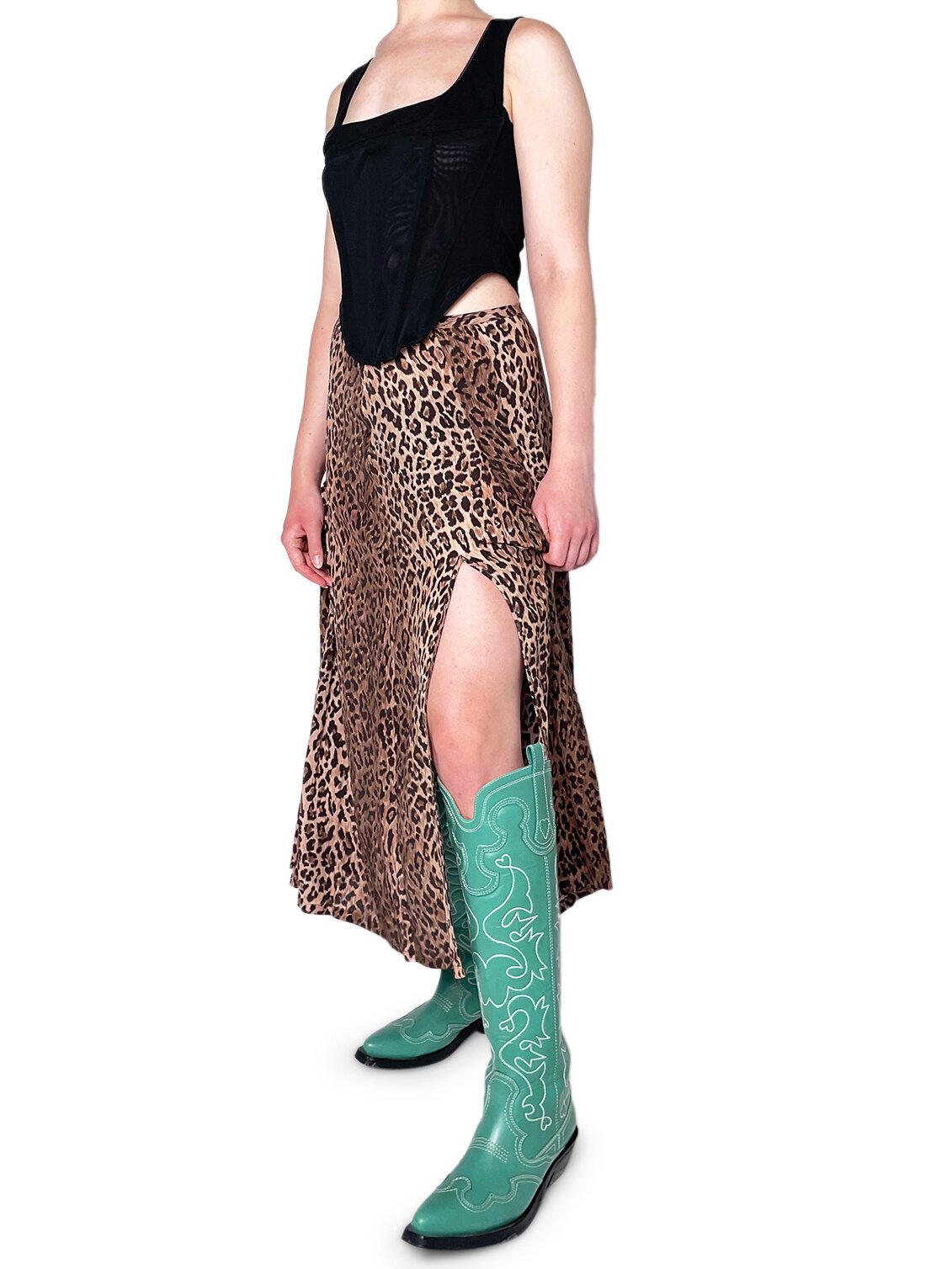 Gold And Black animal Print Skirt