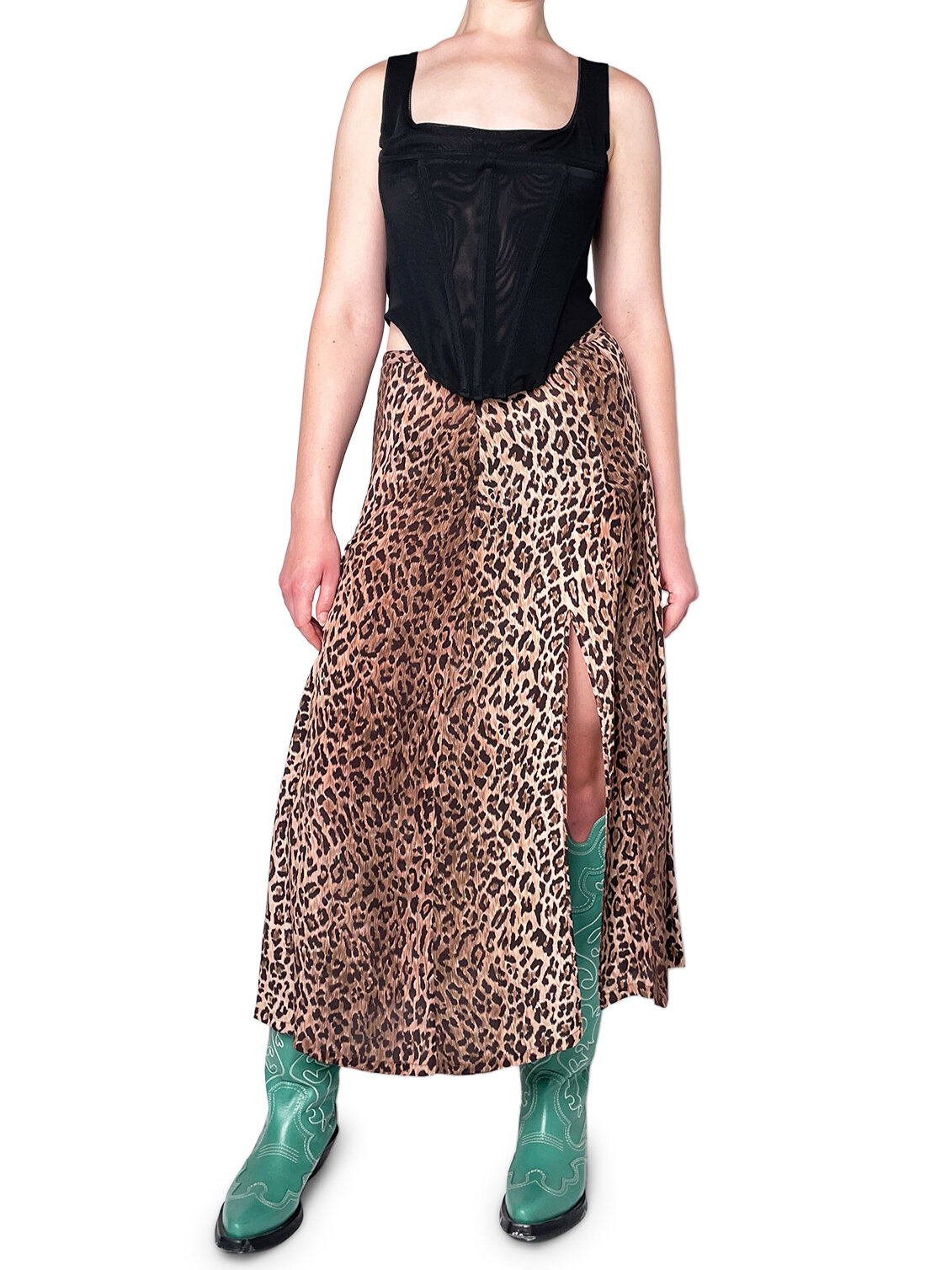 Gold And Black animal Print Skirt