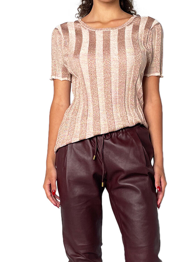 Silk and Lurex Knit Tee