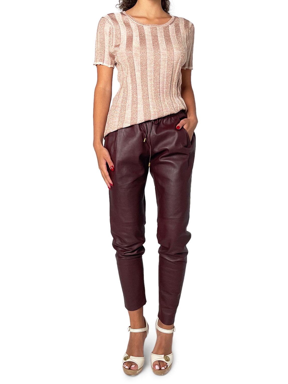 Silk and Lurex Knit Tee