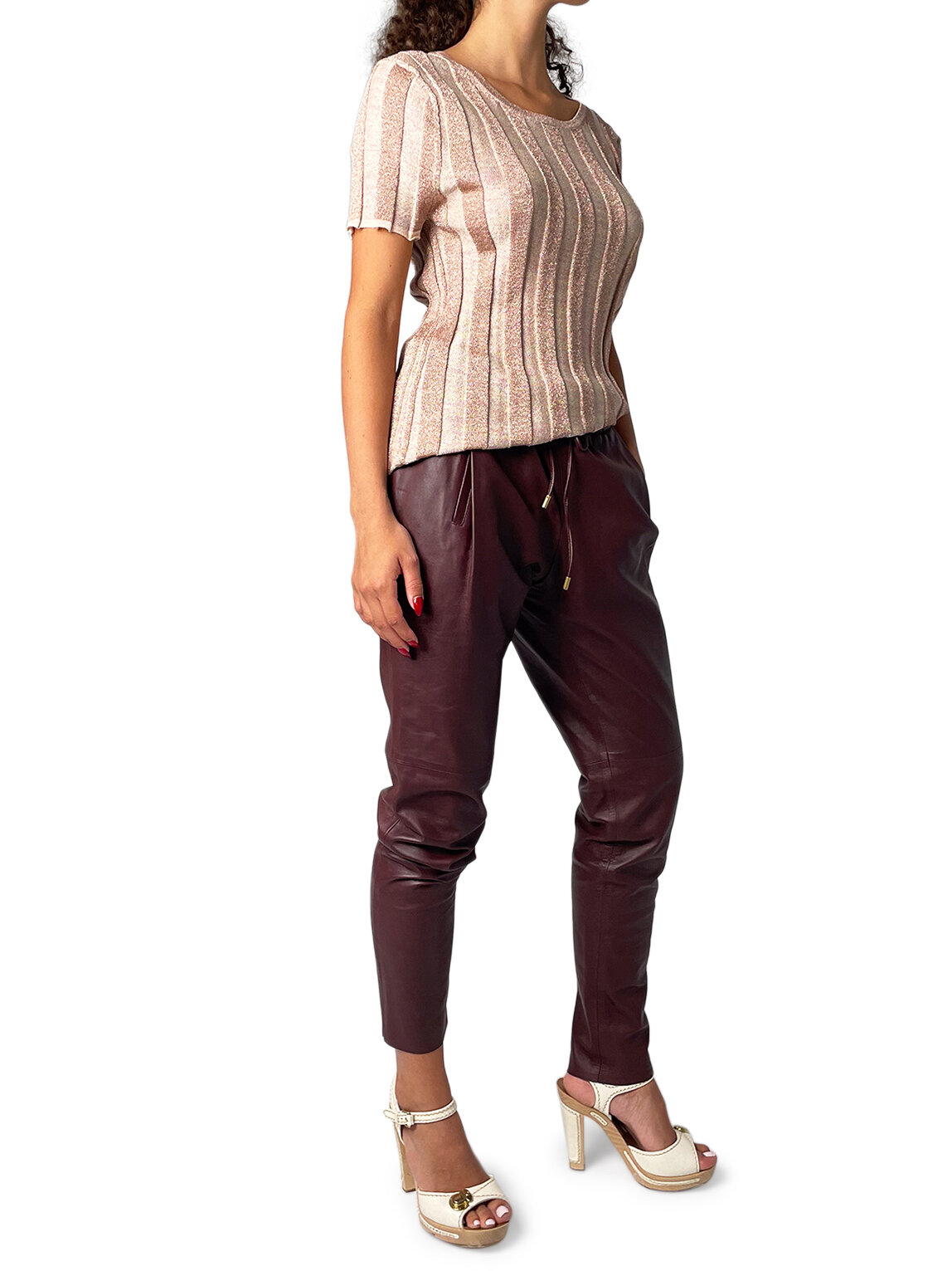 Silk and Lurex Knit Tee