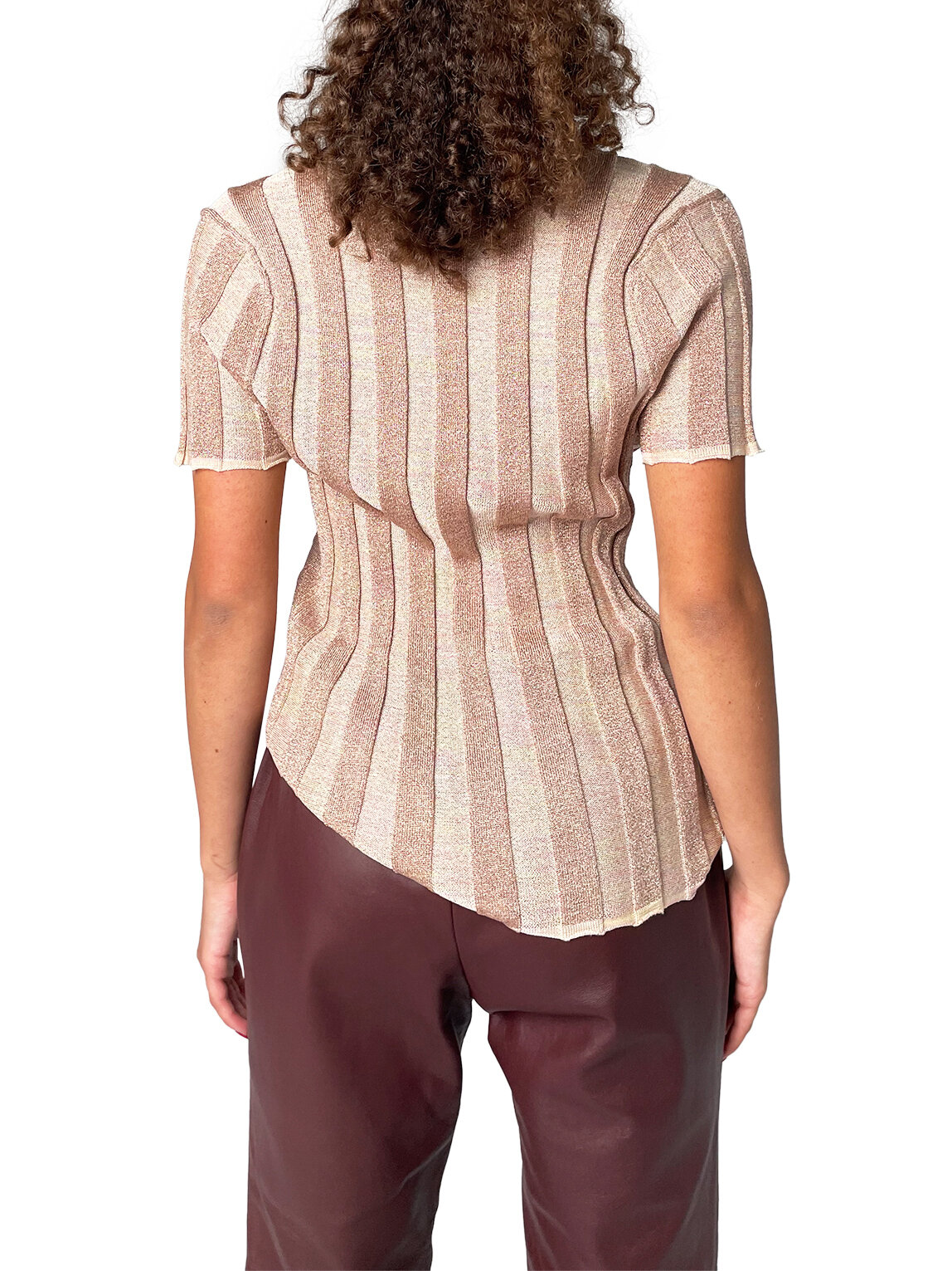 Silk and Lurex Knit Tee