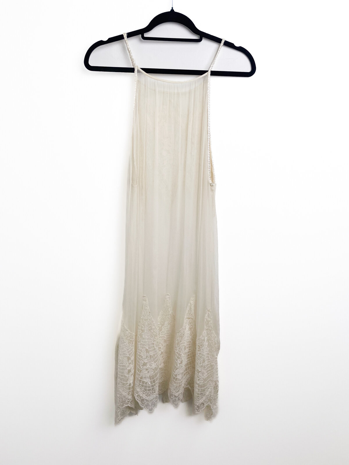 White Sheer Lace Slip Dress
