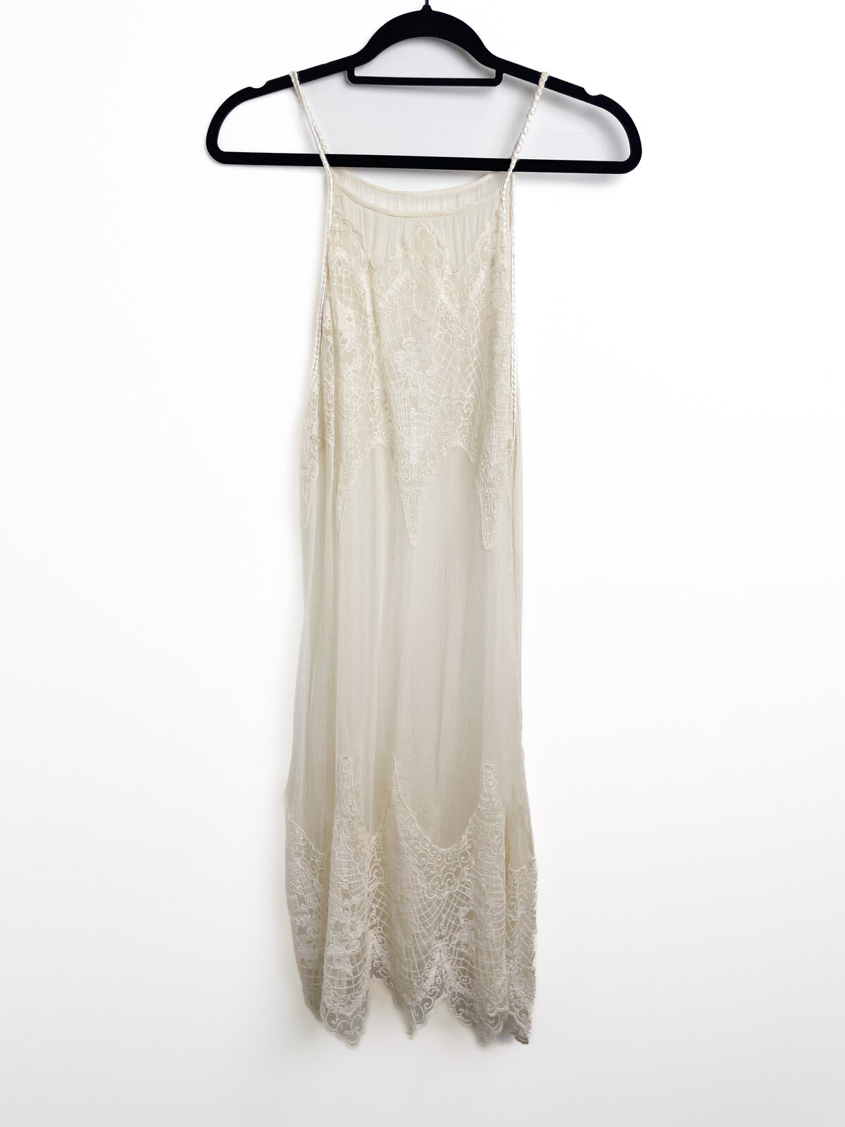 White Sheer Lace Slip Dress
