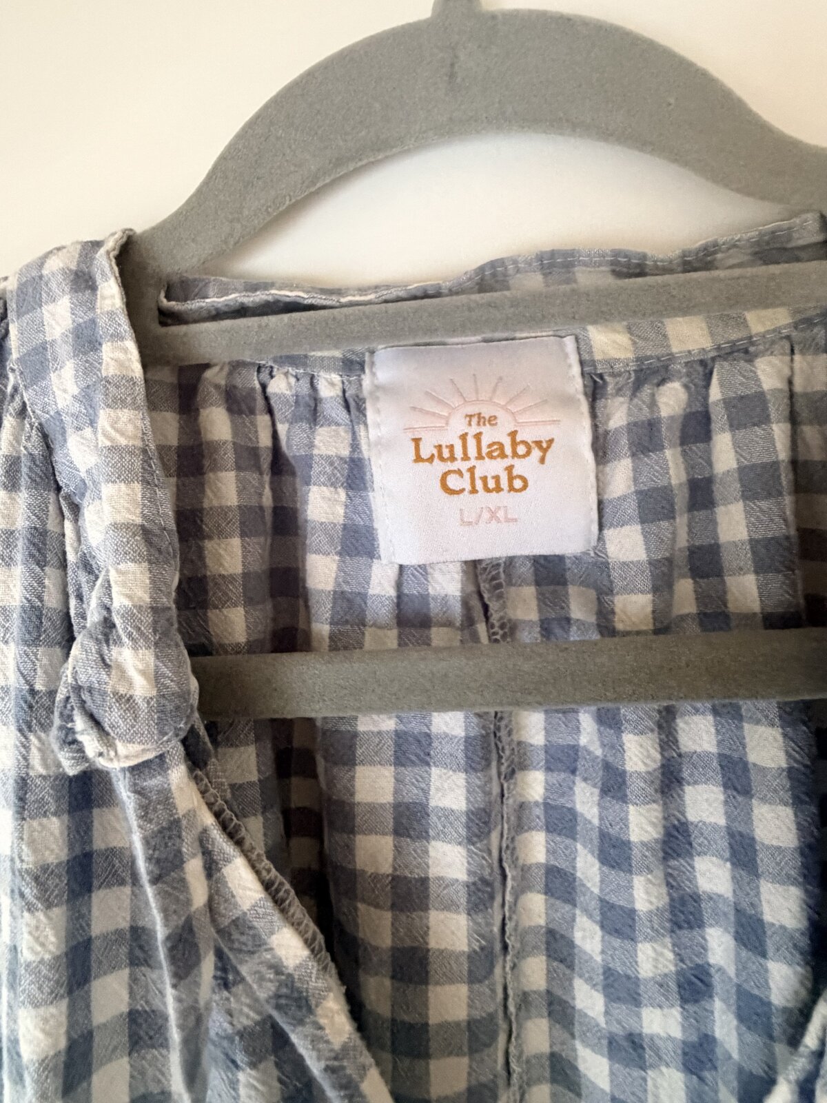 Avalon blue check long sleeve cotton dress