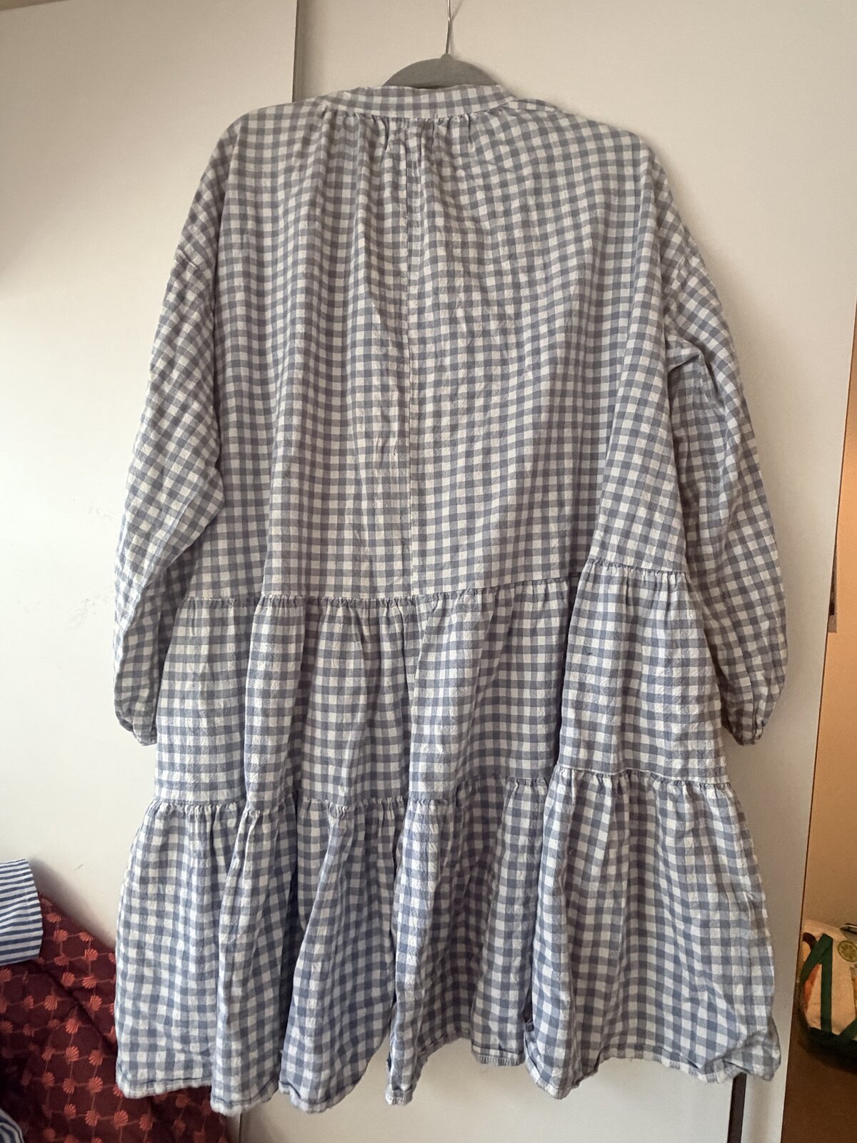 Avalon blue check long sleeve cotton dress