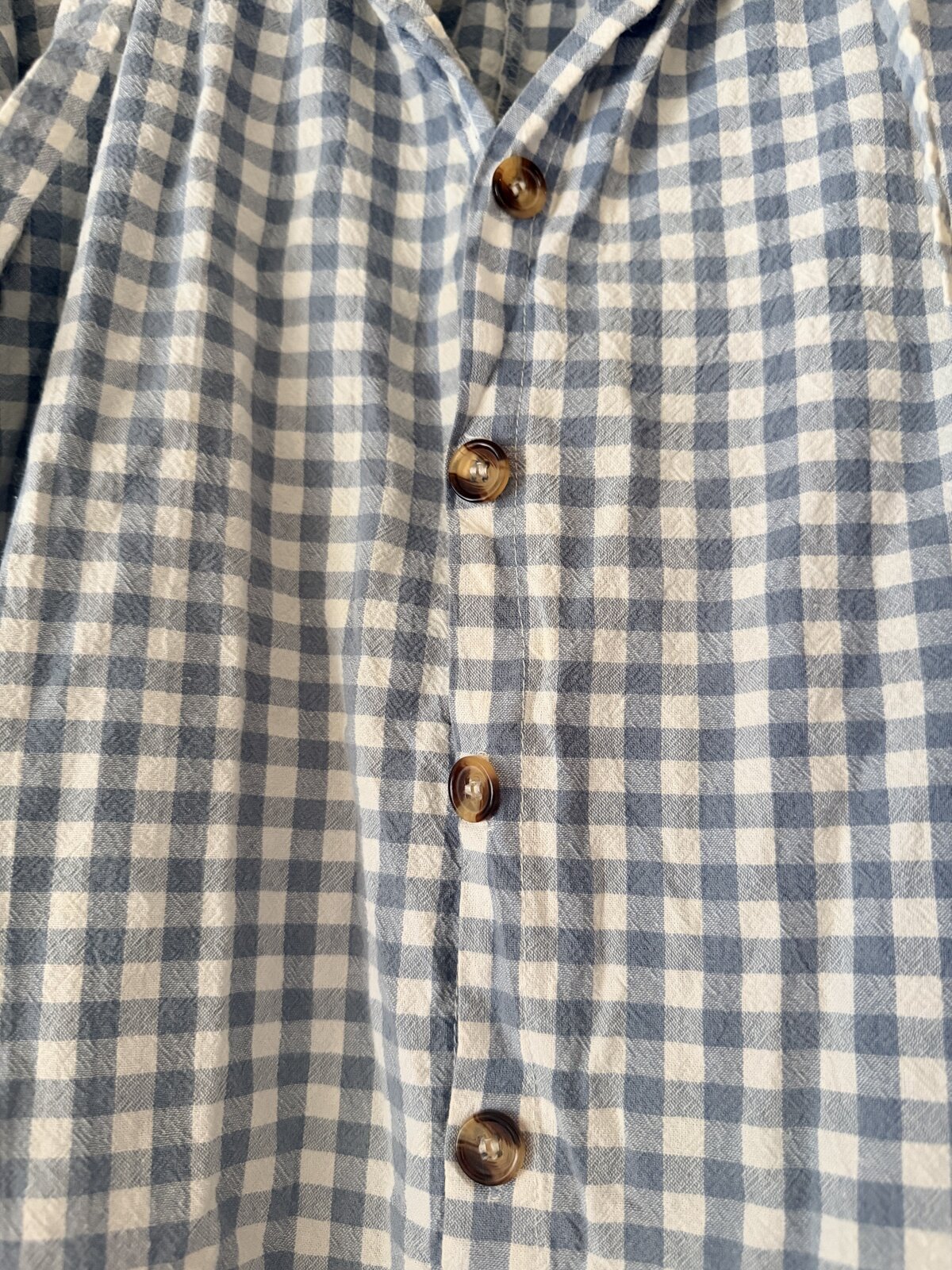 Avalon blue check long sleeve cotton dress