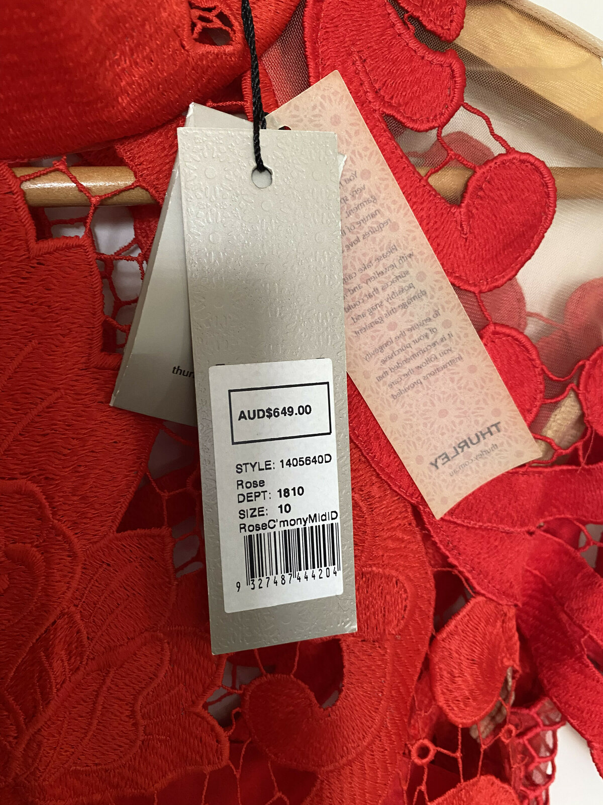 Rose Ceremony Midi Dress Size 10 New 