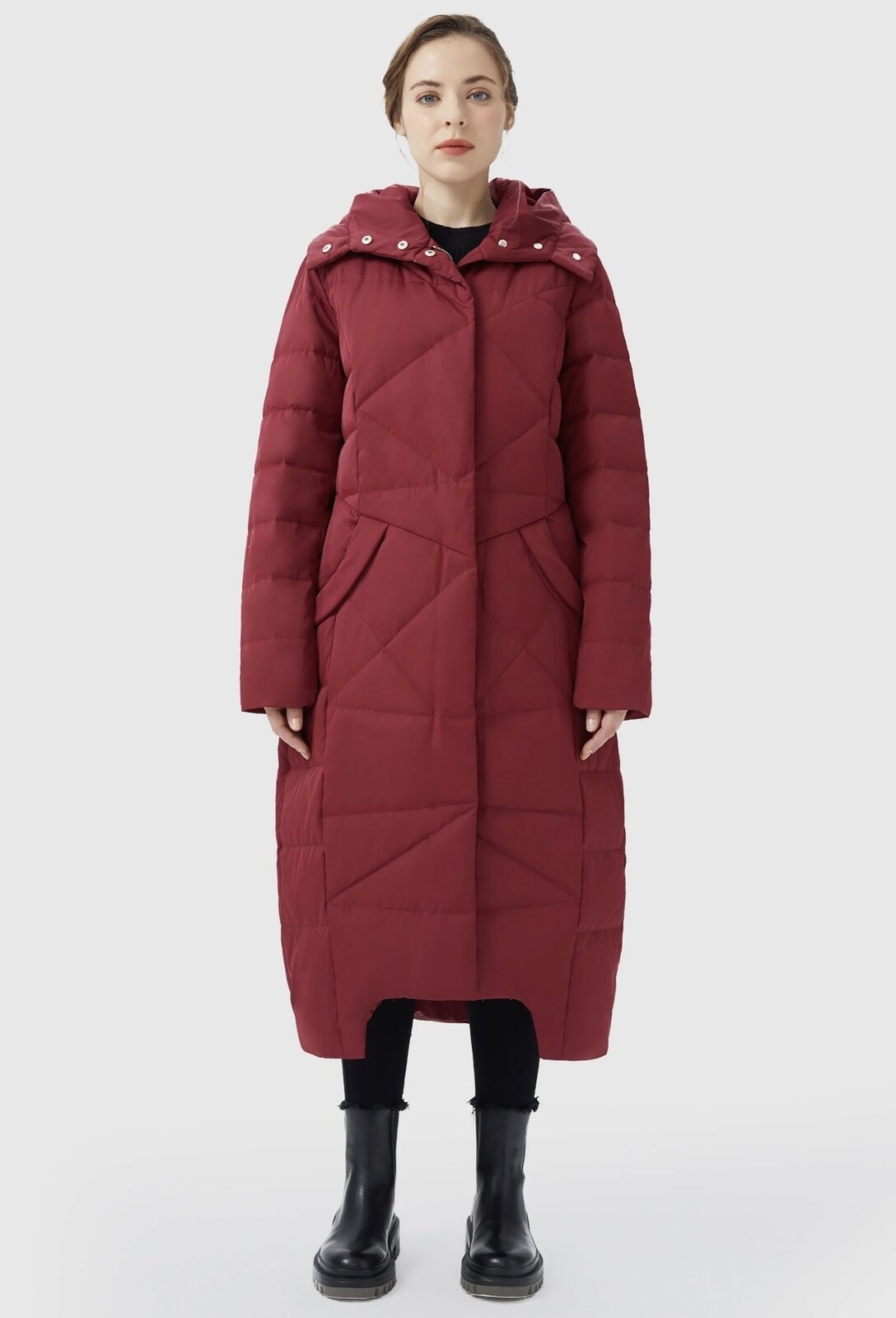 Long Maxi Down Coat with Hood