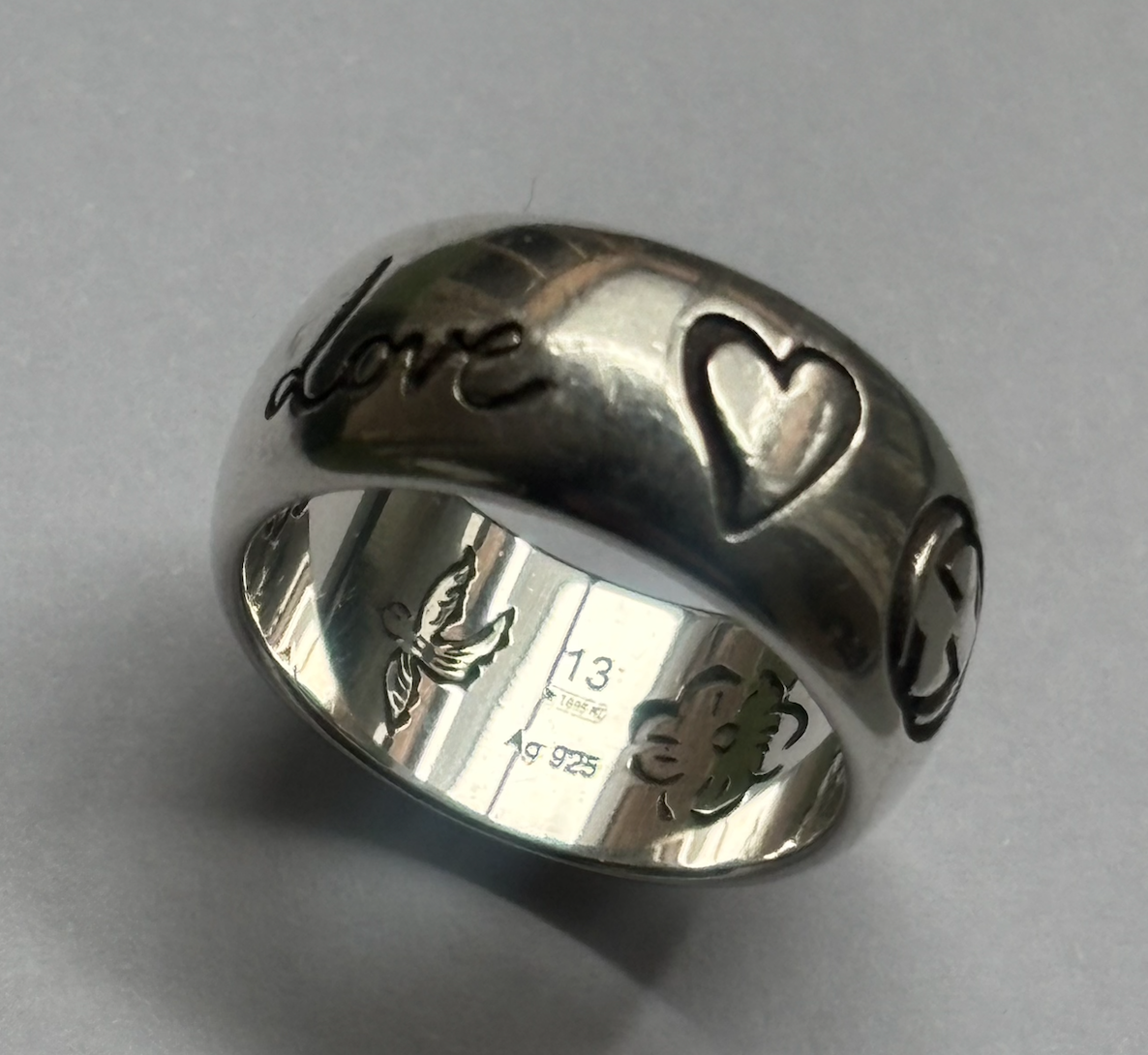 'Blind For Love ring' in silver