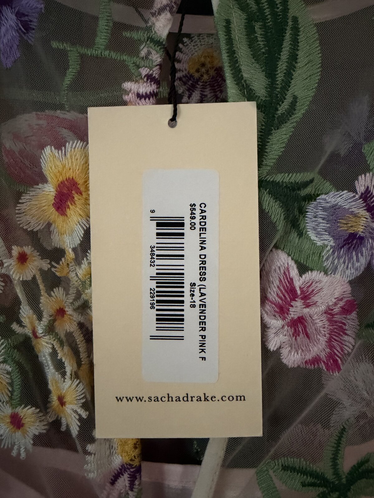CARDELINA DRESS- LAVENDER PINK FLORAL SIZE 18