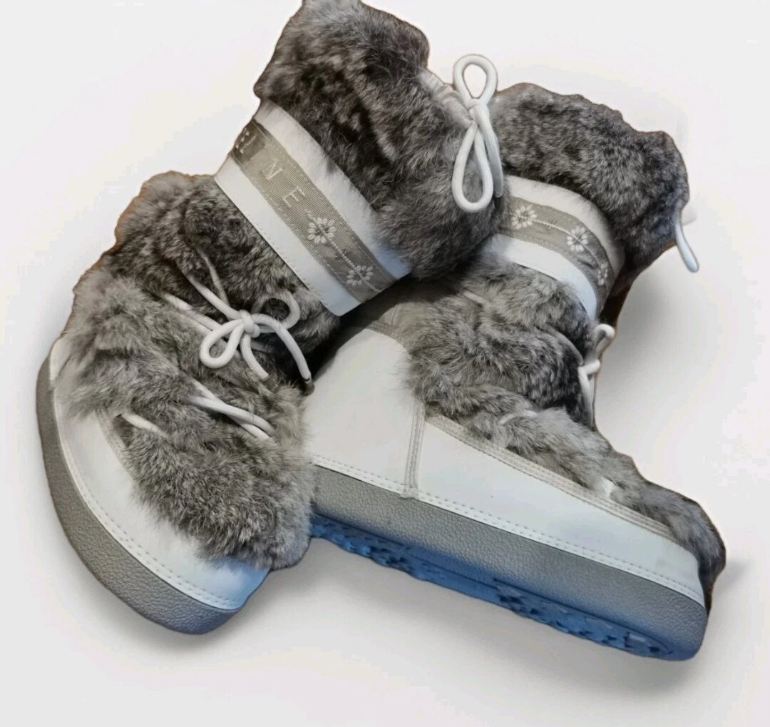 BN Women Fur-trim Moon/Snow Boots - IT Size 38/ 40 - 