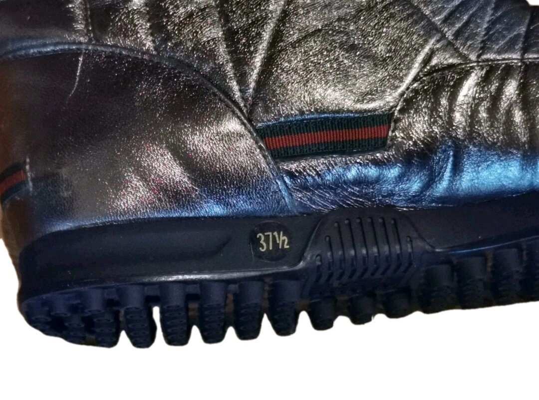 BN Metallic Gold Leather Snow Boots - IT Size 37.5c - 