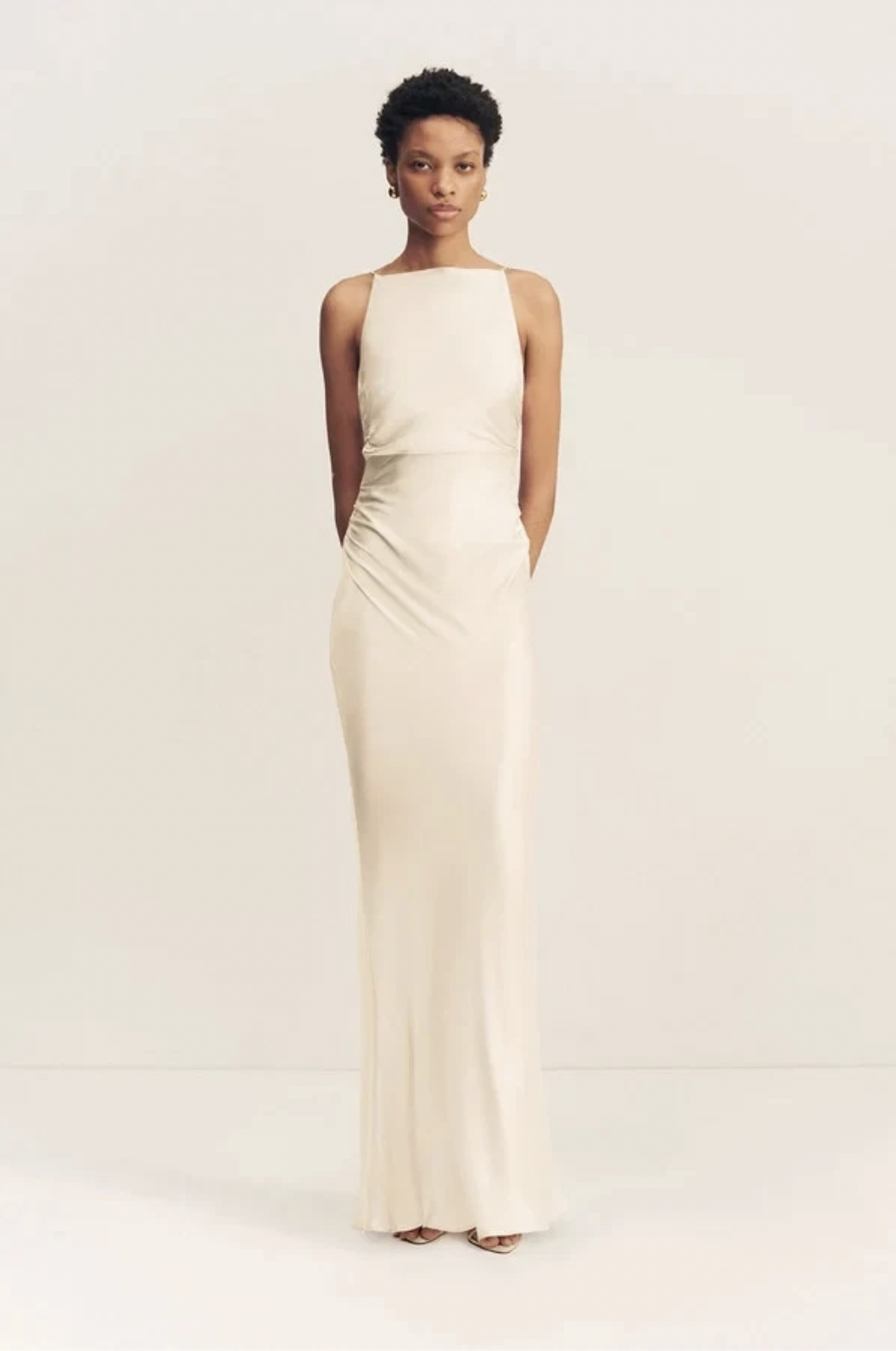 La Lune High Neck Ruched Maxi Dress Size 12 dress