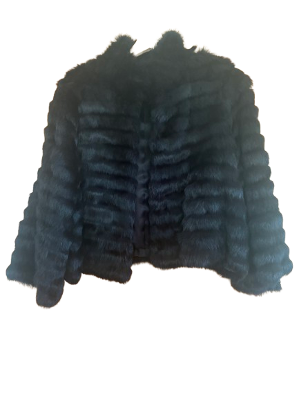 Fur jacket with 7/8 sleeves