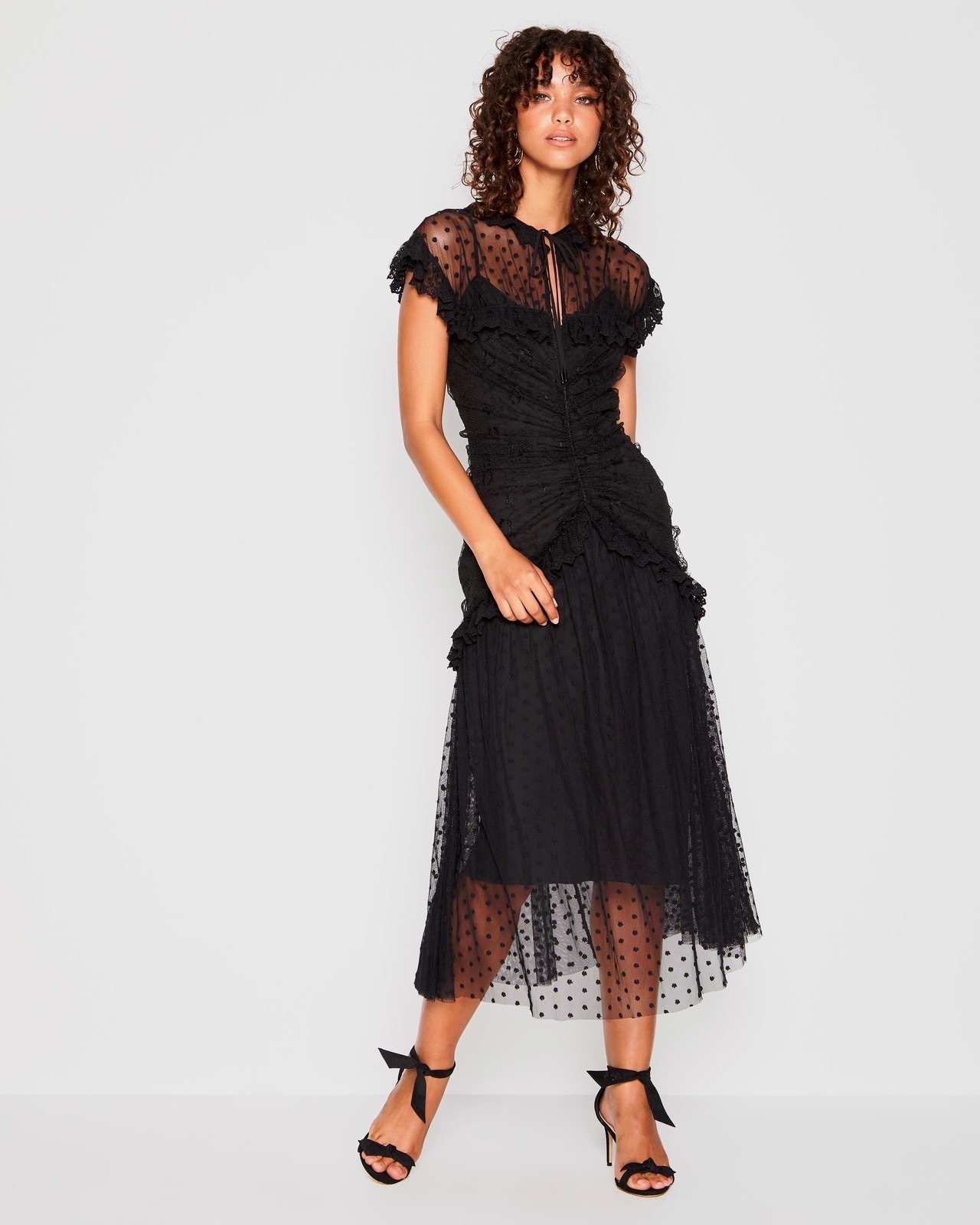 alice mccall lovebirds dress black Lover To Lover Color:ANTURIUM LEAVES GREEN Fall 2024 Sleeveless Black Jersey Dress: