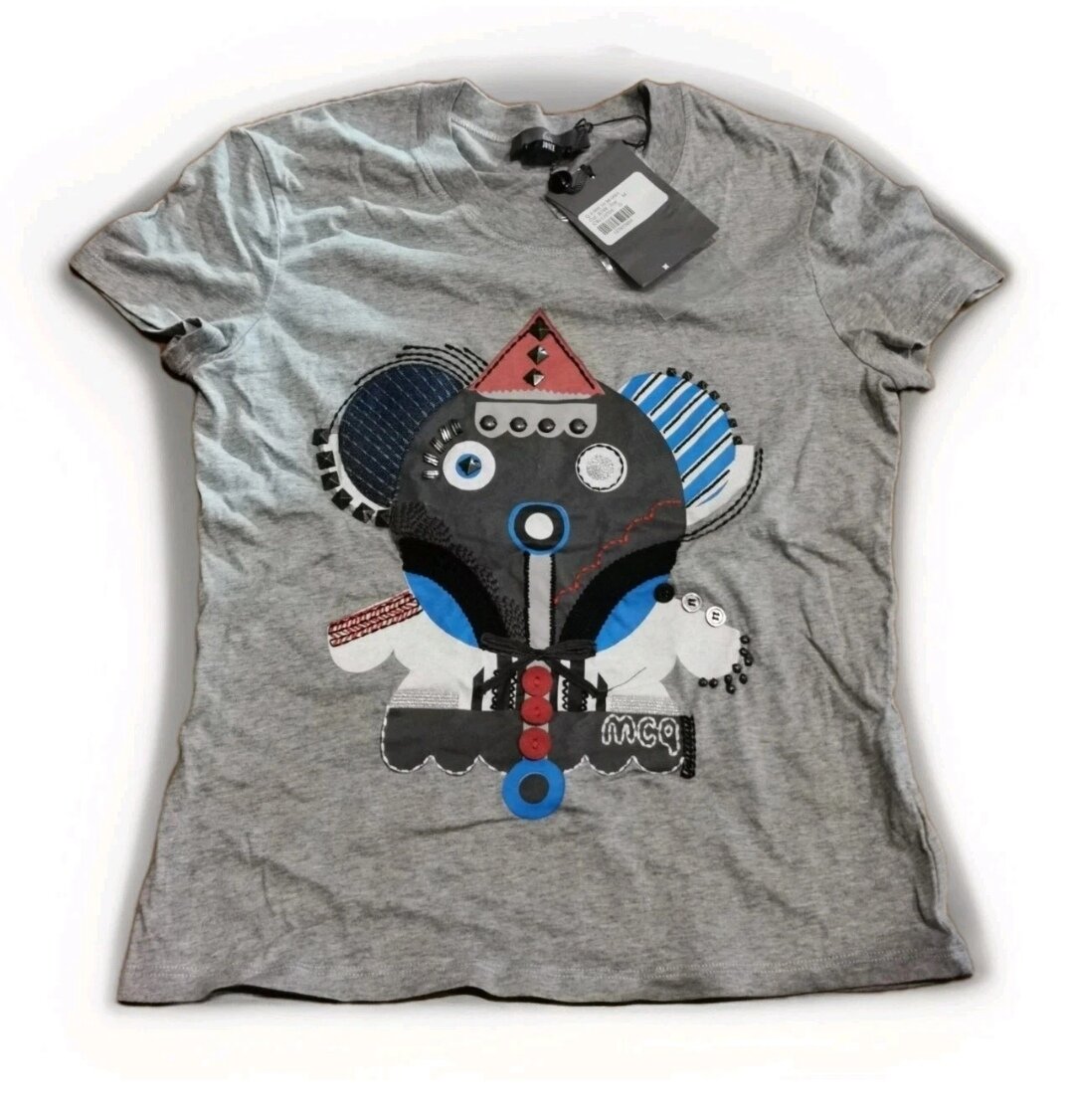 BNWT Women Grey Cotton T-shirt - Size M - Made in Romania