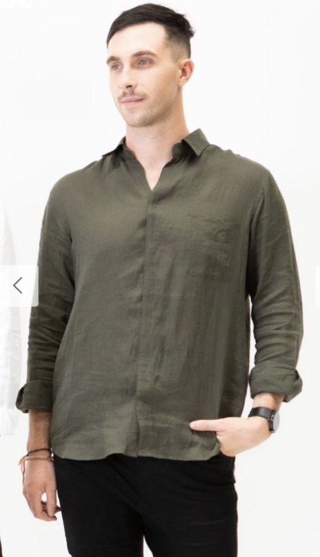 Adaptive Linen Khaki shirt