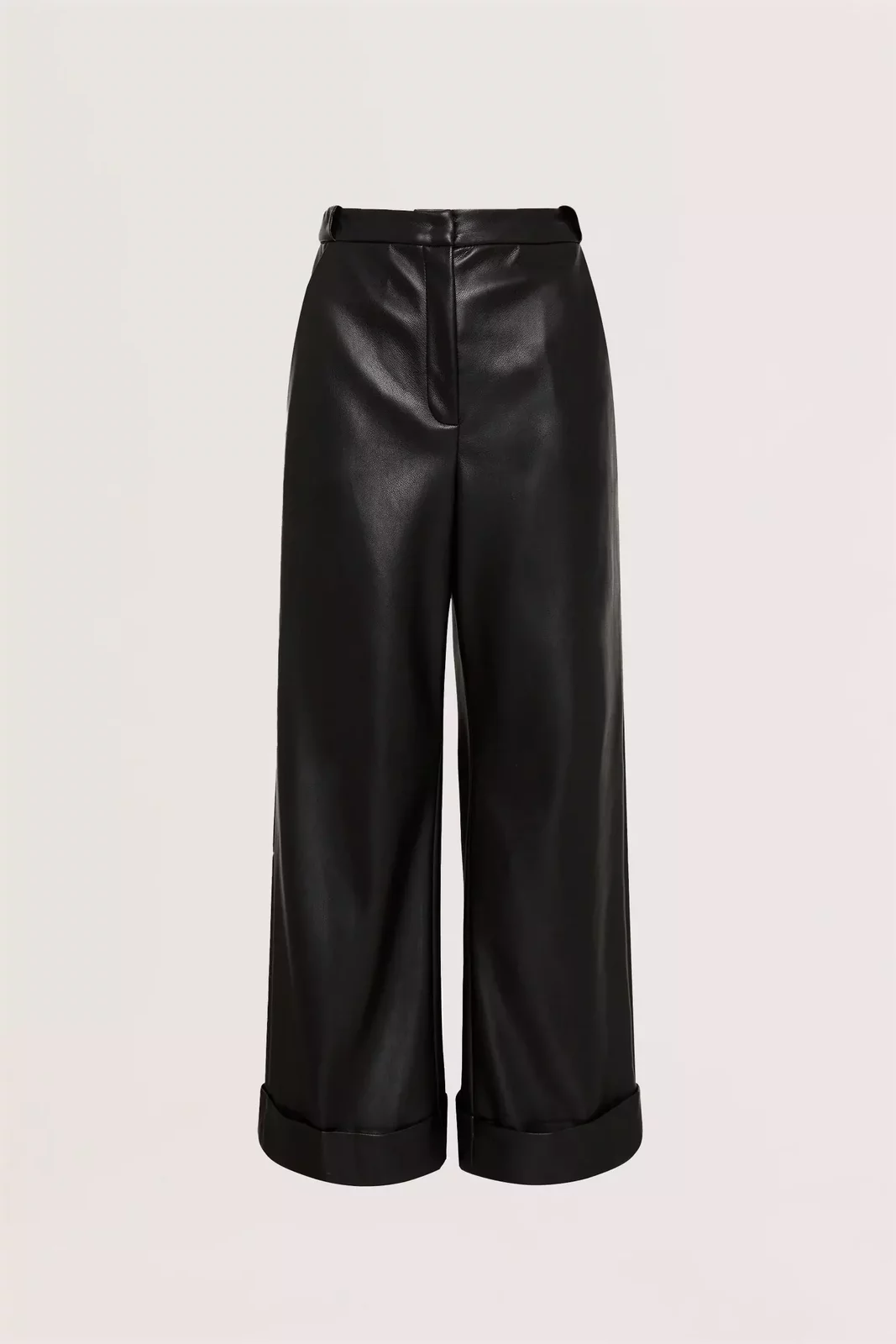 BLACK LEATHERETTE STATUS PANT