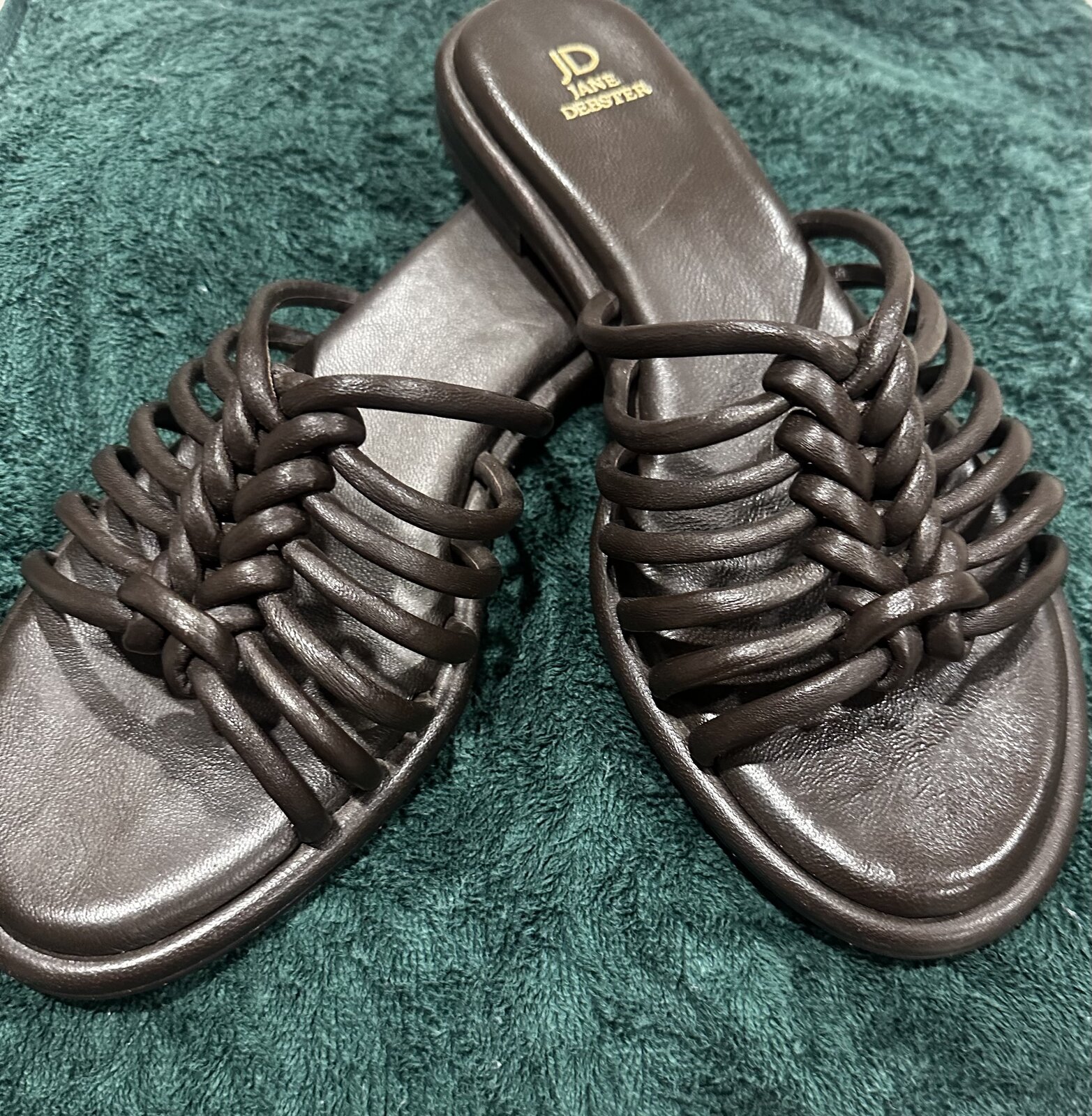 Jigsaw chocolate brown leather sandals