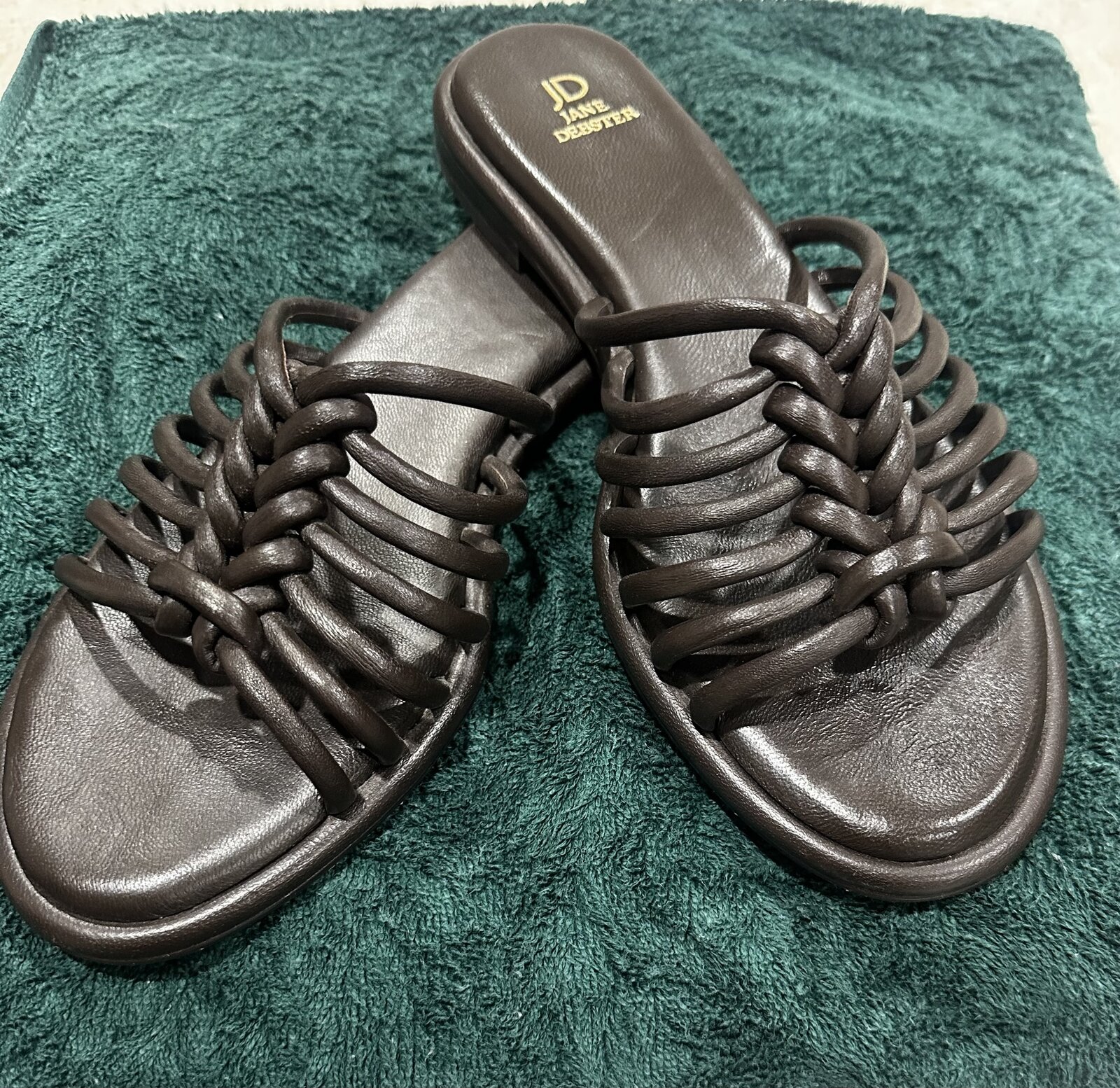 Jigsaw chocolate brown leather sandals