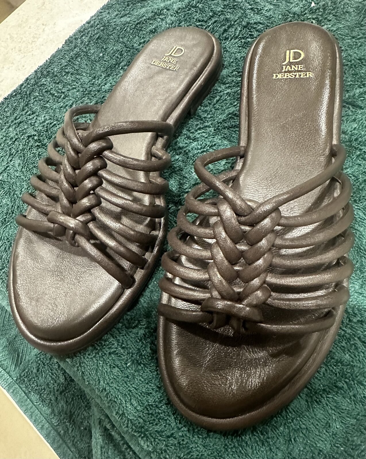 Jigsaw chocolate brown leather sandals