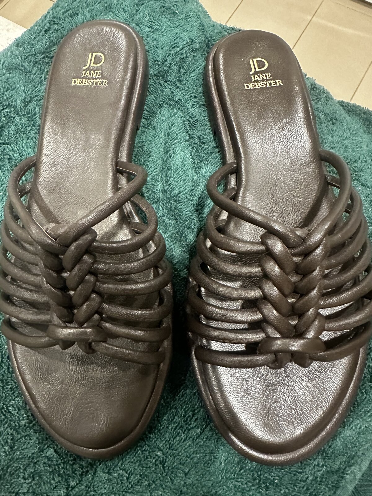 Jigsaw chocolate brown leather sandals