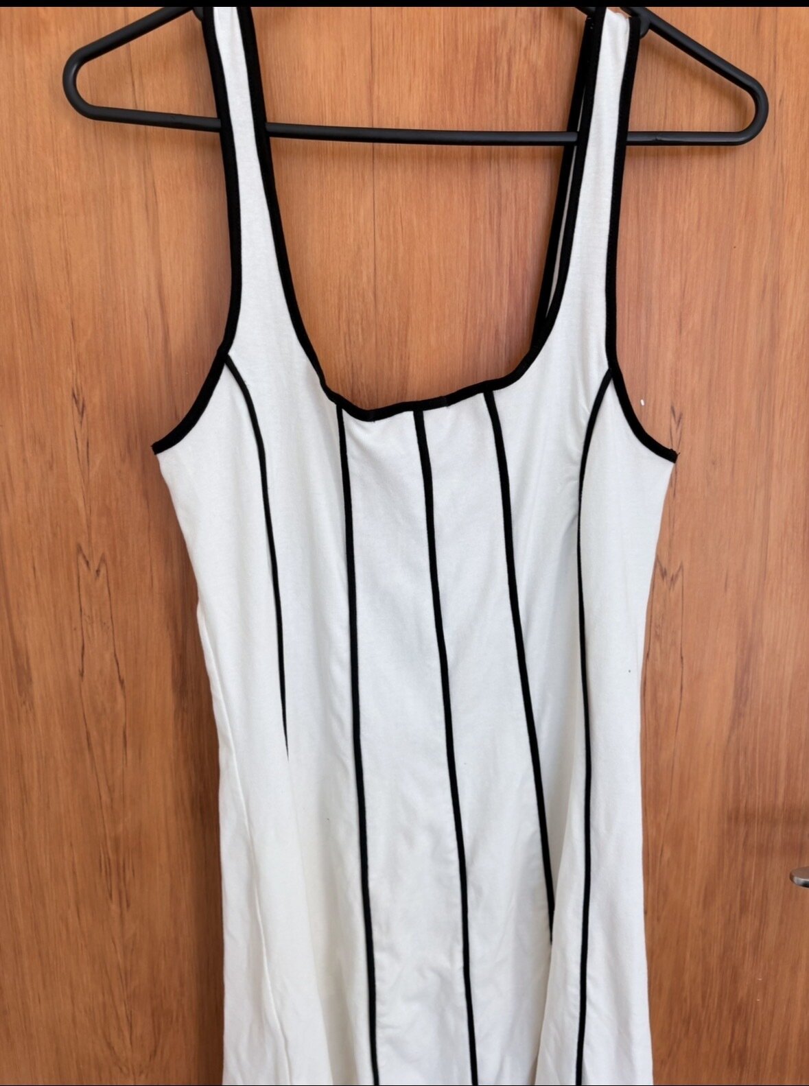 Striped Black and White Midi  Dress