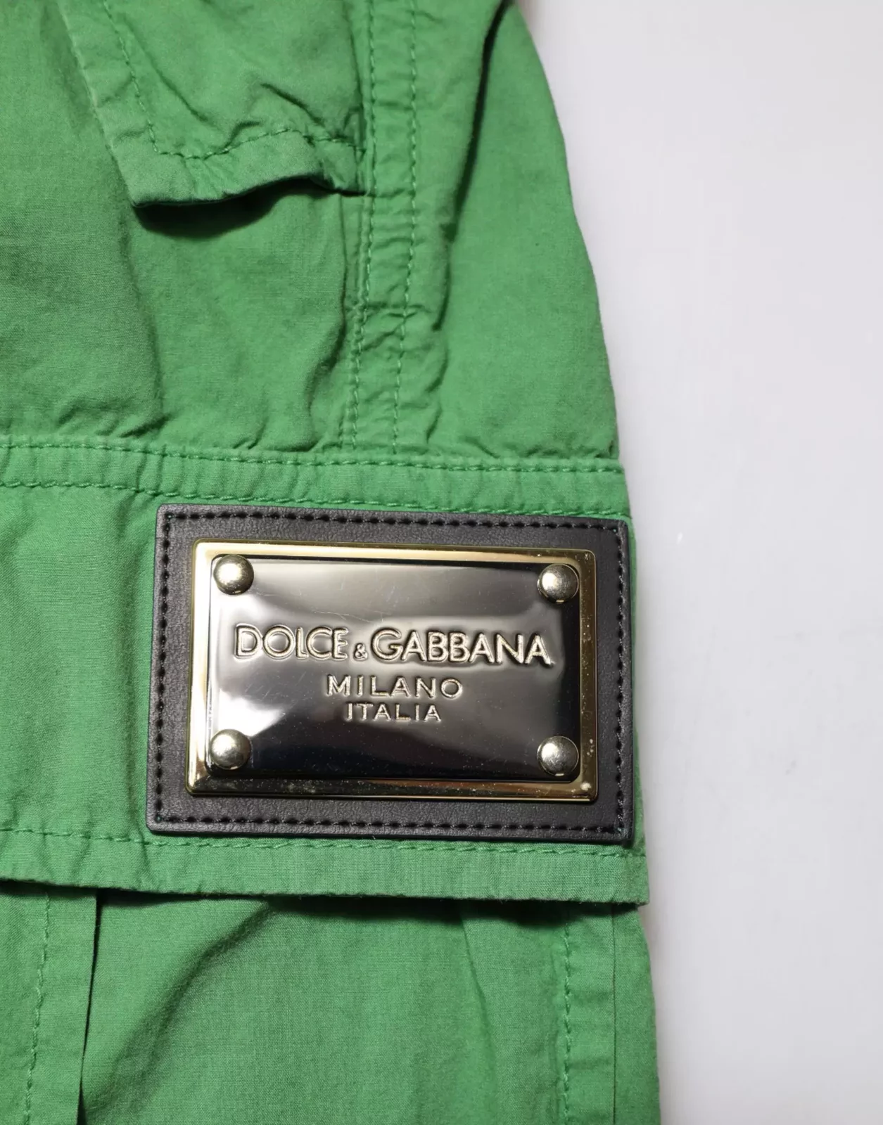 High Waist Cotton Cargo Pants - Green / IT38 | XS